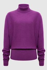 Reiss Magenta Frankie Wool Blend Roll Neck Jumper - Image 2 of 6