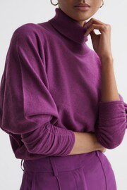 Reiss Magenta Frankie Wool Blend Roll Neck Jumper - Image 4 of 6