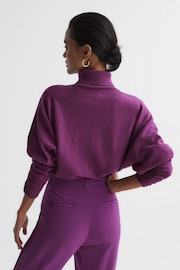 Reiss Magenta Frankie Wool Blend Roll Neck Jumper - Image 5 of 6