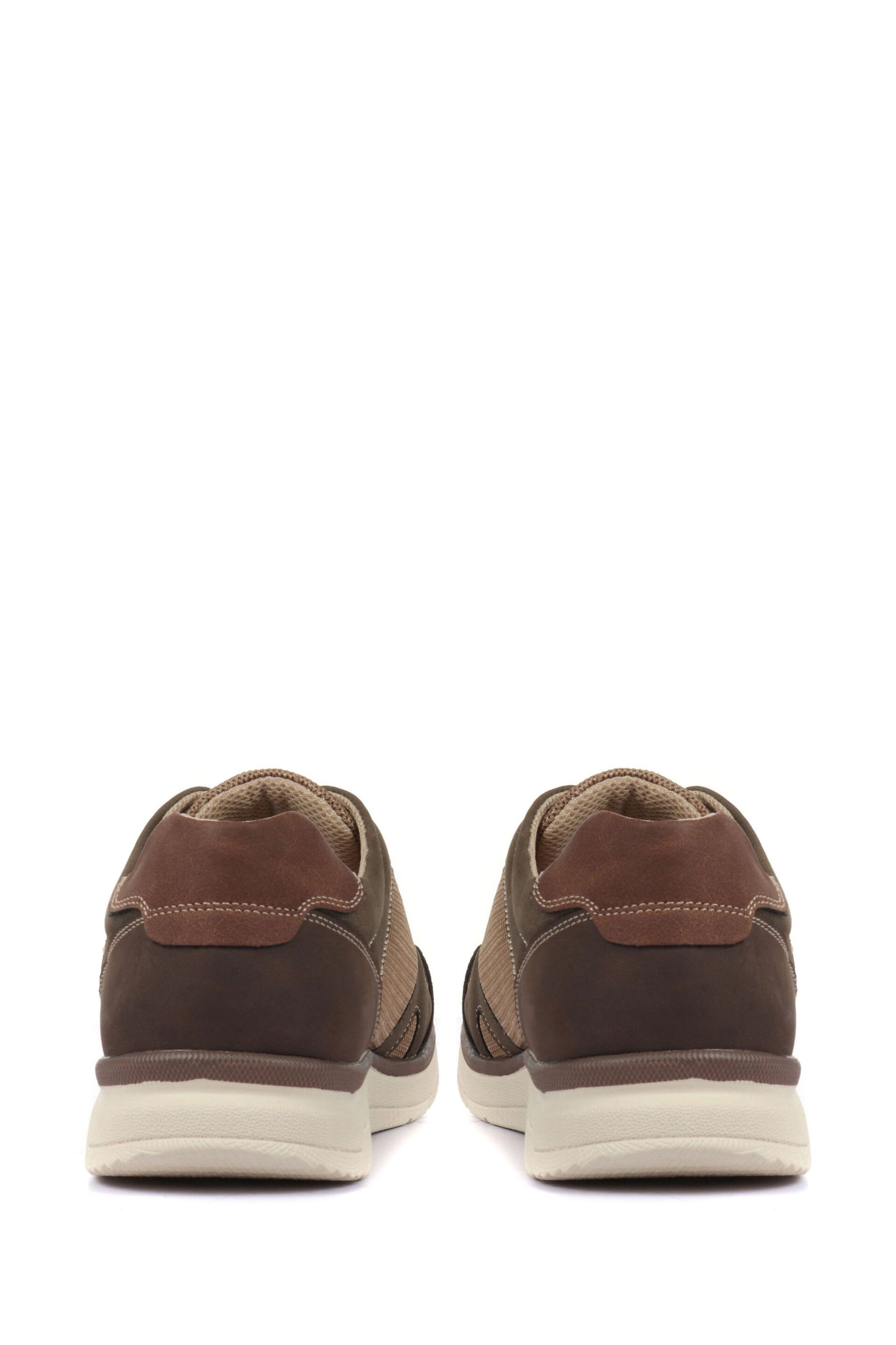 Pavers Brown Mens Wide Fit Trainers - Image 3 of 5