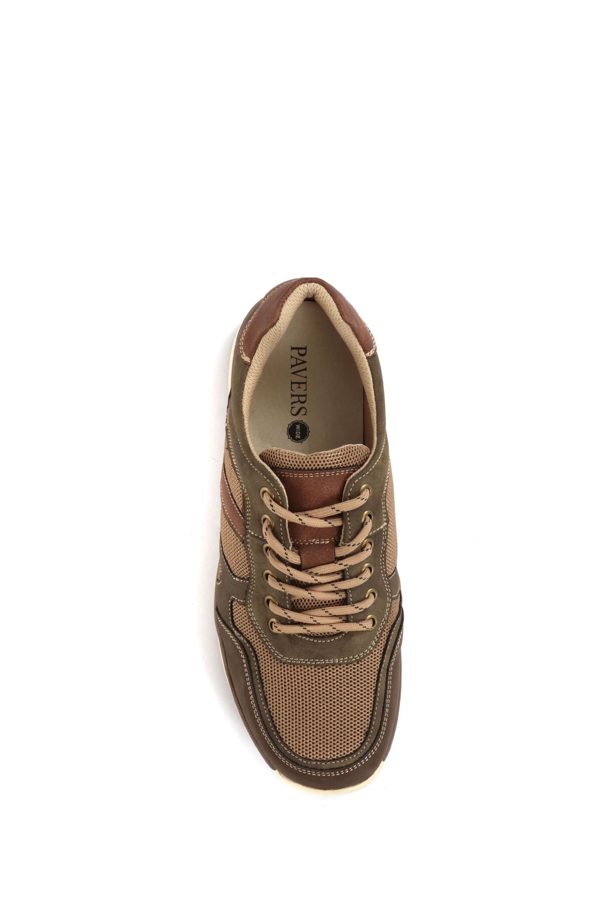 Pavers Brown Mens Wide Fit Trainers - Image 4 of 5