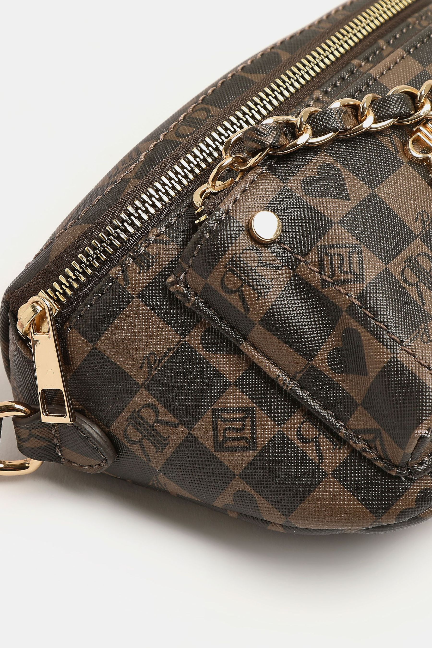 Buy River Island Girls Brown Checkerboard Curved X Body Bag from Next Poland