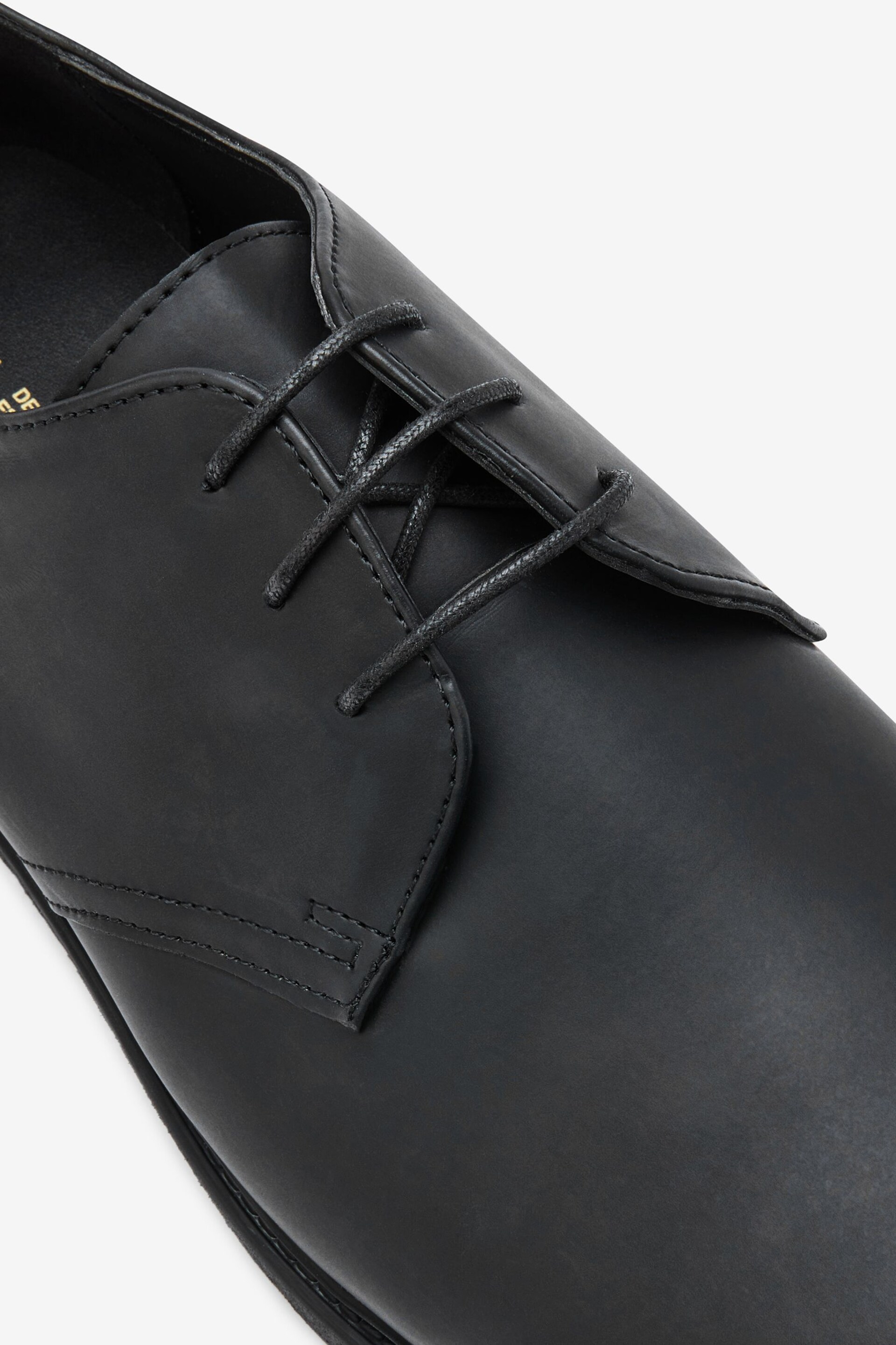 Black Cleated Lace-Up Derby Shoes - Image 4 of 4