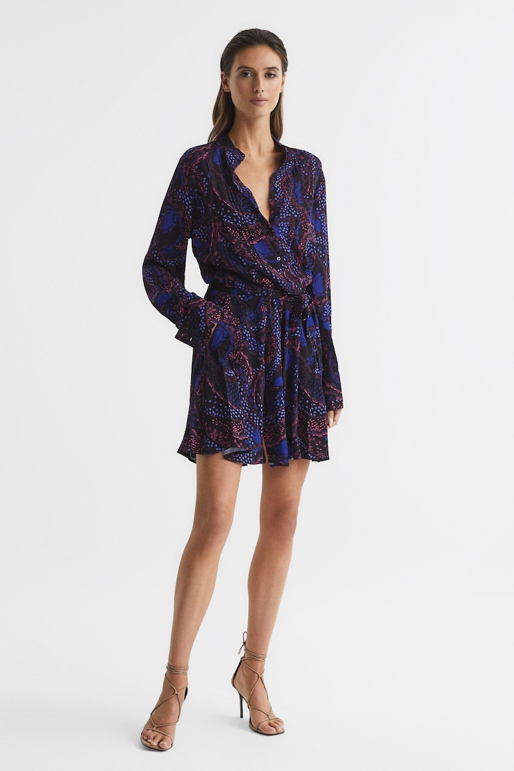 Reiss Purple Sienna Printed Mini Dress - Image 1 of 7