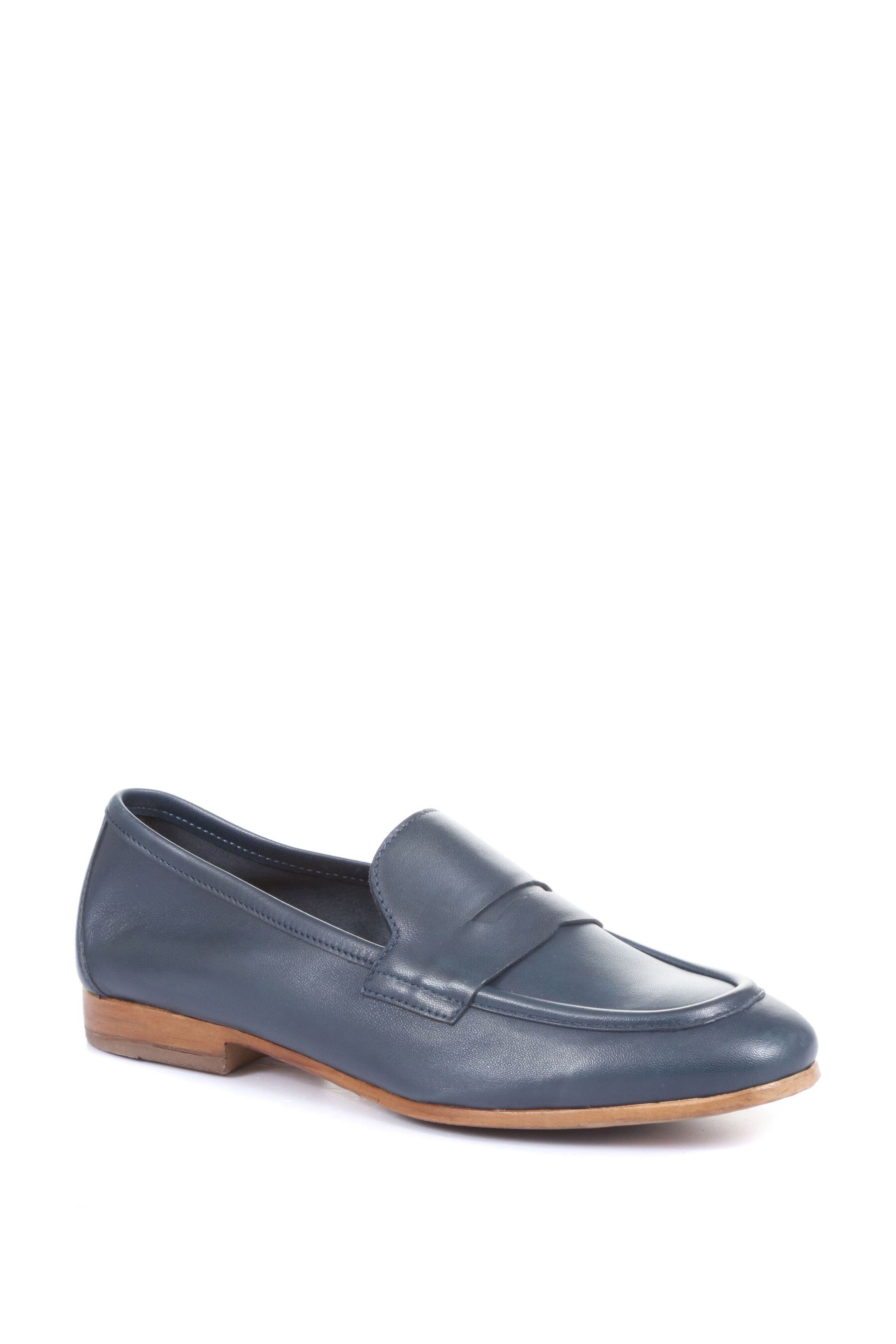 Buy Jones Bootmaker Blue King Bird Leather Ladies Penny Loafers from Next Luxembourg