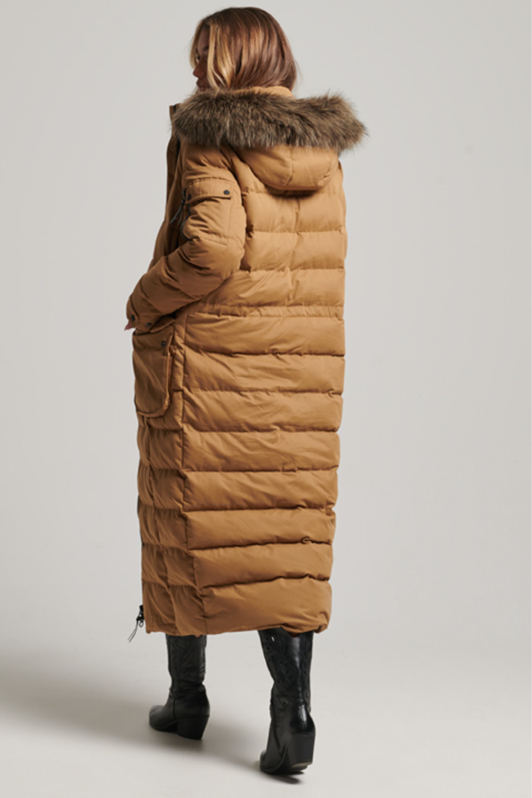 Buy Superdry Brown Microfibre Expedition Longline Womens Parka Coat from Next Luxembourg