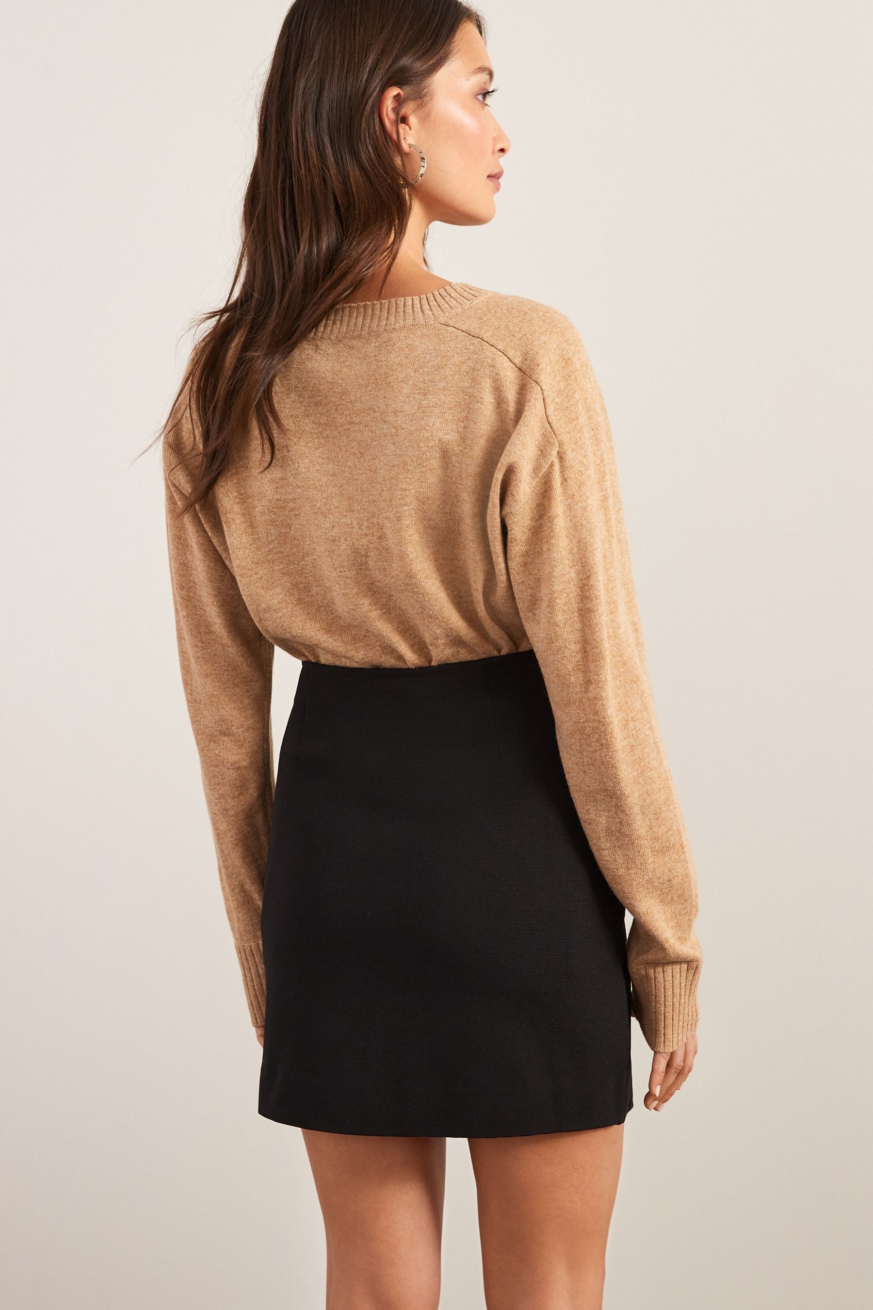 Black A Line Mini Skirt