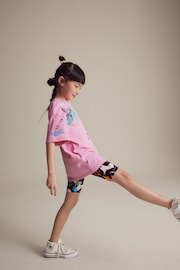 Pink Oversized T-Shirt and Cycle Shorts Set (3-16yrs) - Image 3 of 5