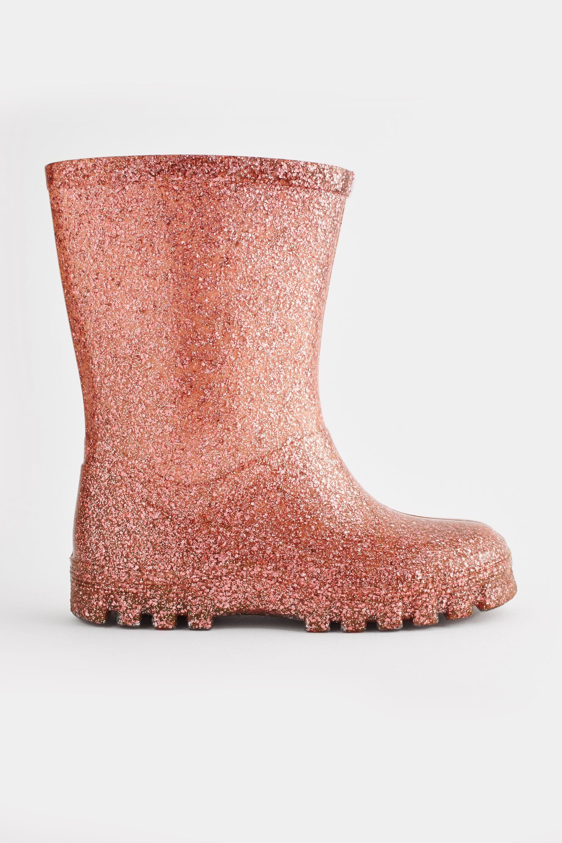 Buy Rose Gold Pink Glitter Wellies from Next Luxembourg