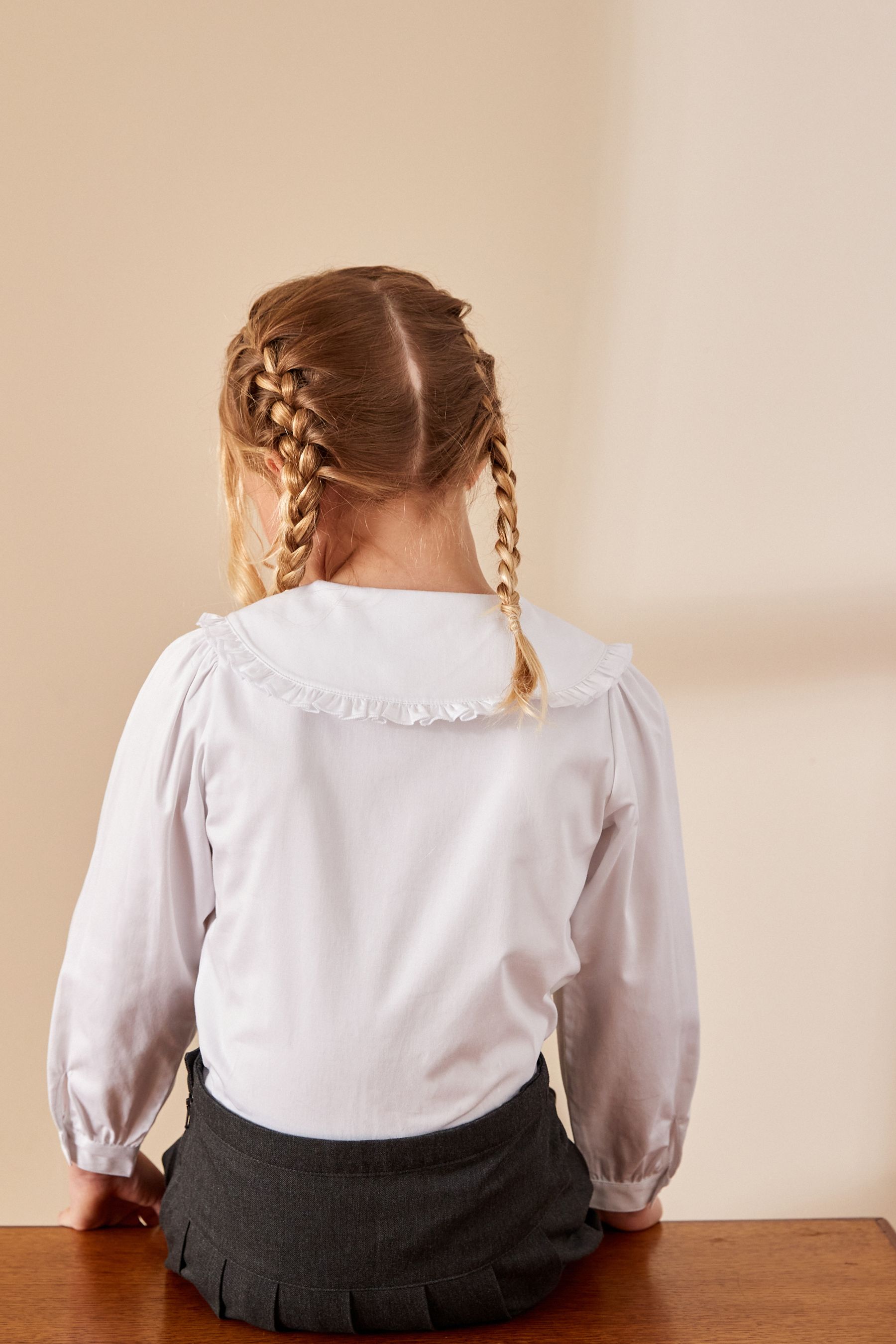 Girls white collar shirt online