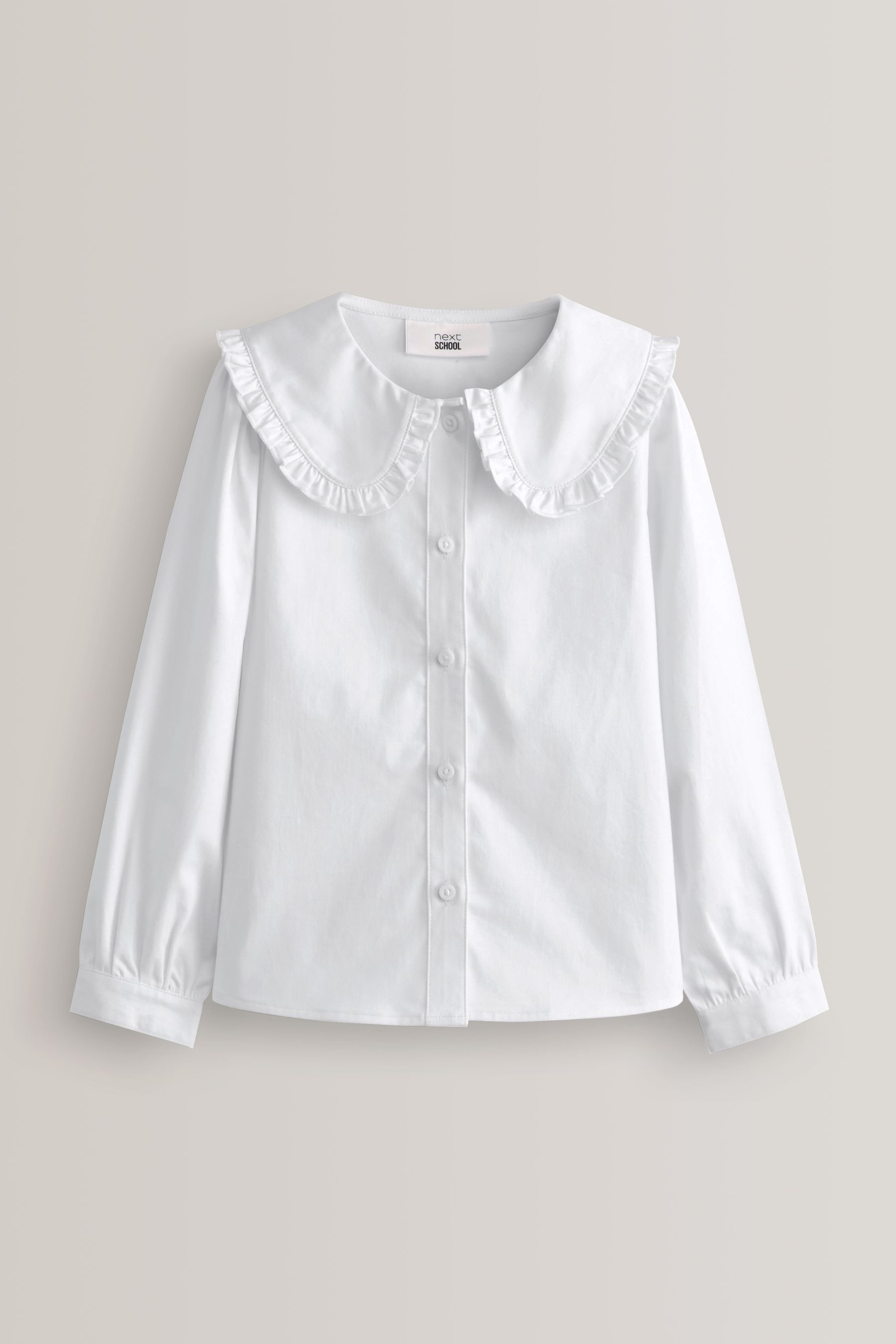 White cotton blouse long sleeve discount