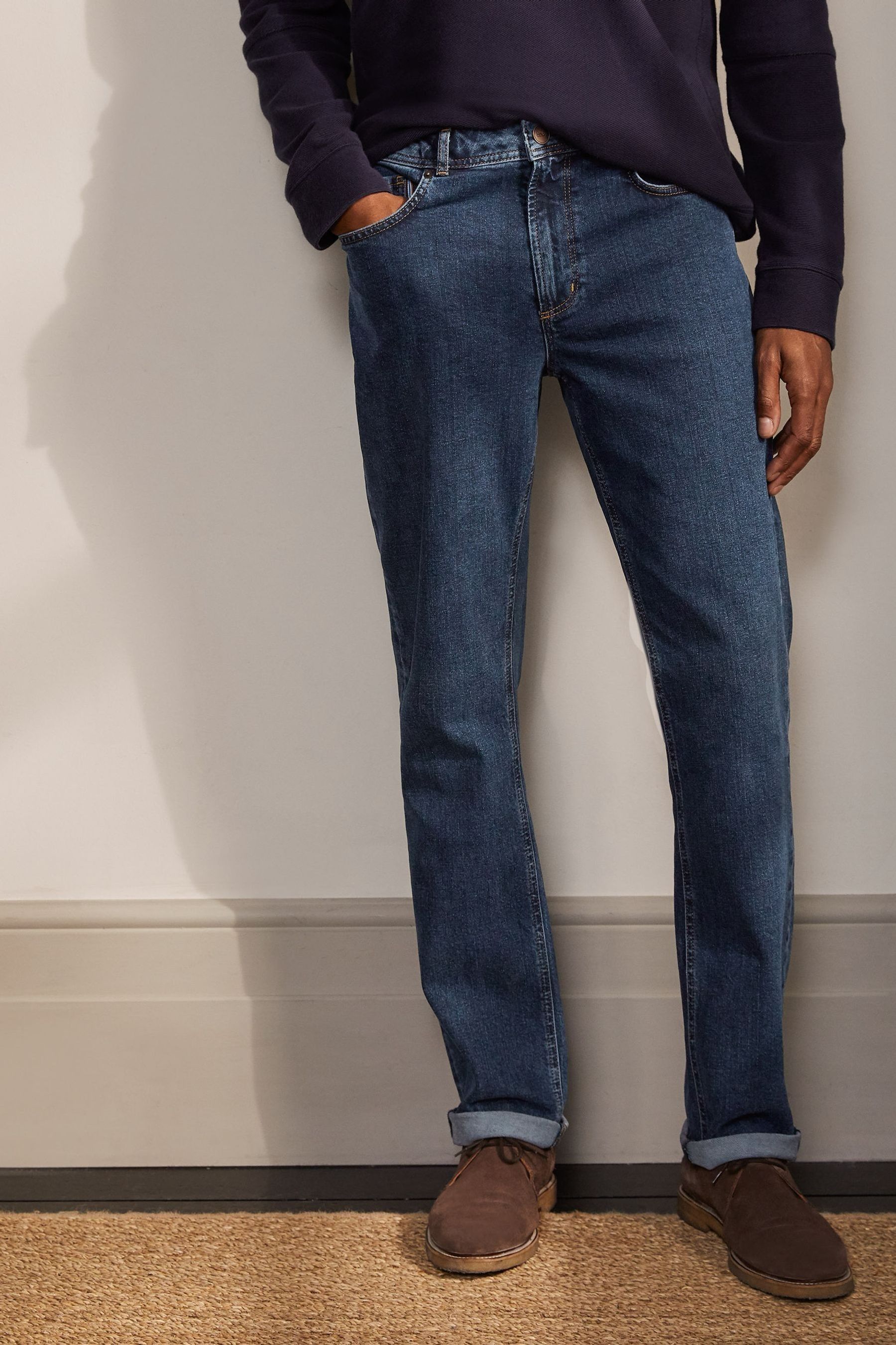 Buy Boden Blue Straight Leg Jeans from Next Luxembourg