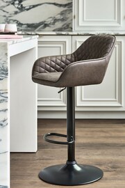 Monza Faux Leather Peppercorn Brown Hamilton Adjustable Height Kitchen Bar Stool - Image 1 of 5