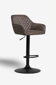 Monza Faux Leather Peppercorn Brown Hamilton Adjustable Height Kitchen Bar Stool - Image 3 of 5