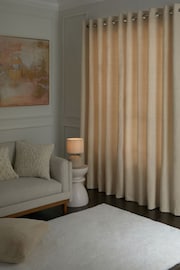 Natural Light Heavyweight Chenille Eyelet Super Thermal Curtains - Image 2 of 7