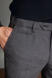 Grey Slim Fit Signature 100% Wool Trousers With Motion Flex Waistband - Image 5 of 6