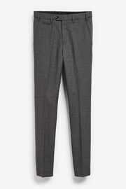 Grey Slim Fit Signature 100% Wool Trousers With Motion Flex Waistband - Image 6 of 6