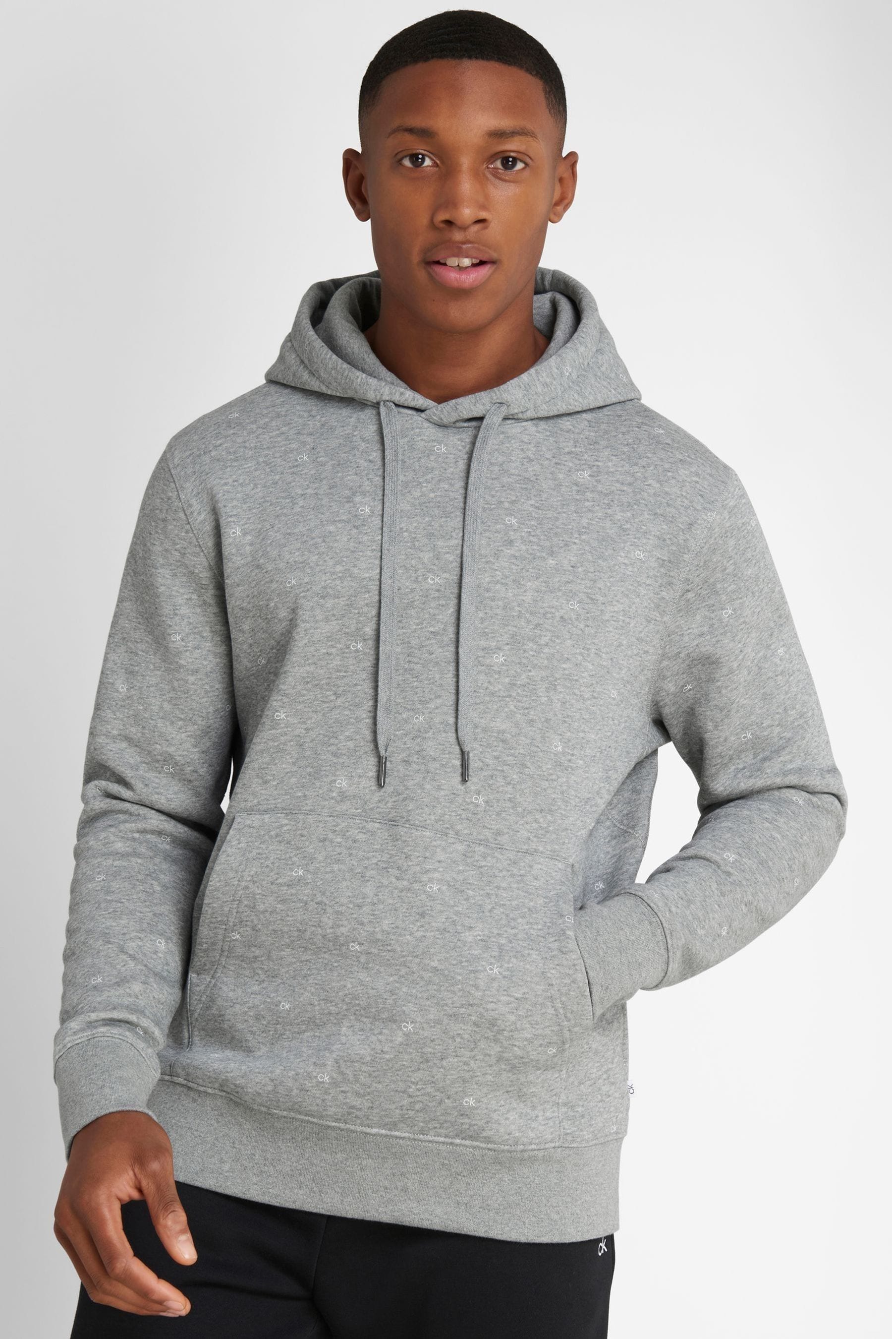 Buy Calvin Klein Grey Golf Planet Monogram Hoodie from Next Luxembourg
