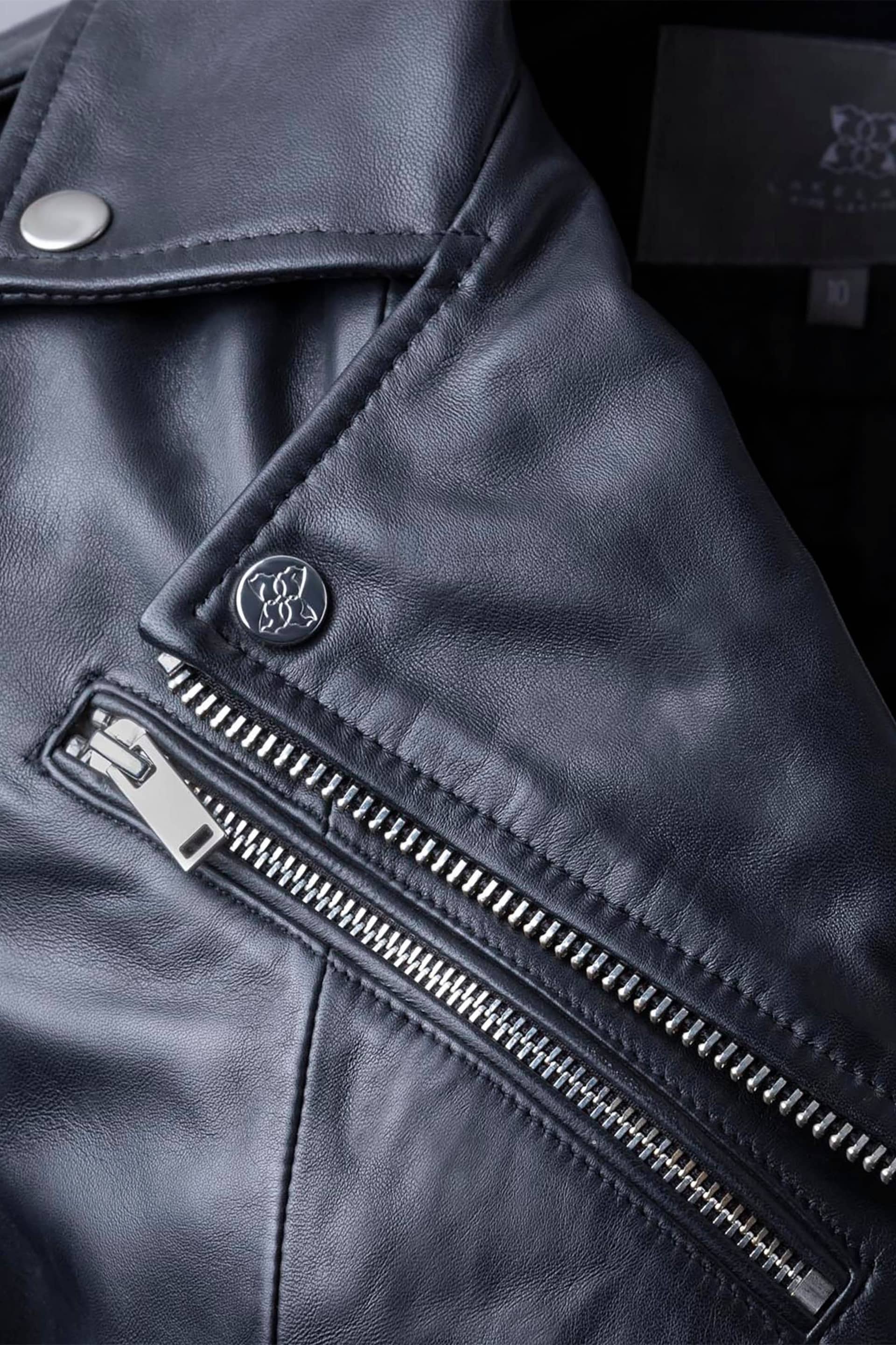 Lakeland Leather Grey Grasmere Leather Biker Jacket - Image 7 of 10