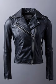 Lakeland Leather Grey Grasmere Leather Biker Jacket - Image 2 of 10