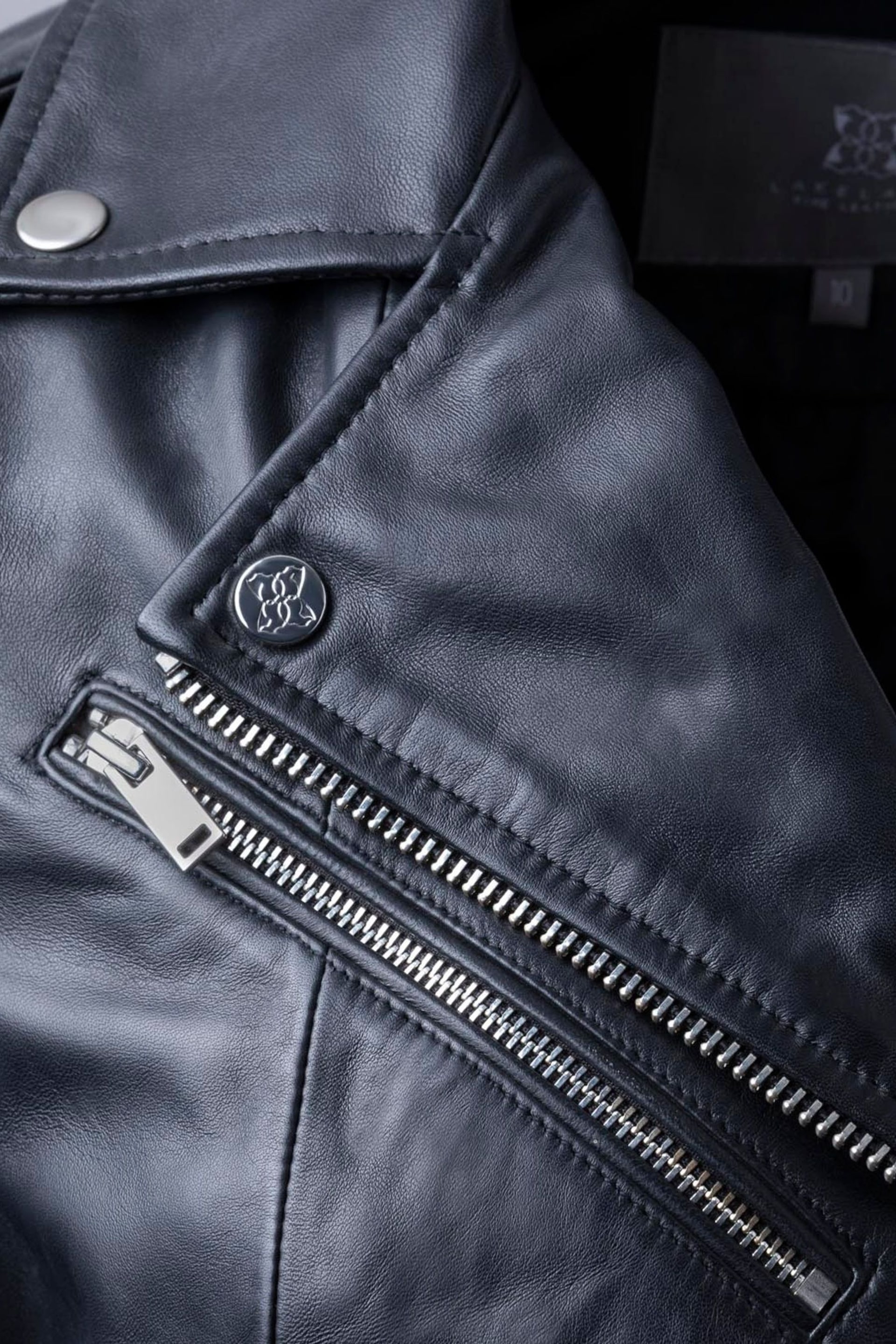 Lakeland Leather Grey Grasmere Leather Biker Jacket - Image 5 of 10