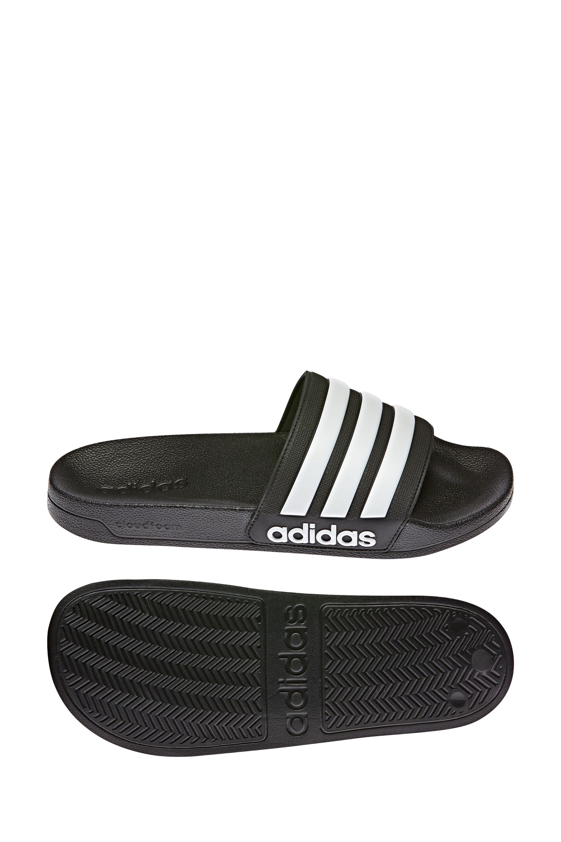 Adidas black and white sliders top