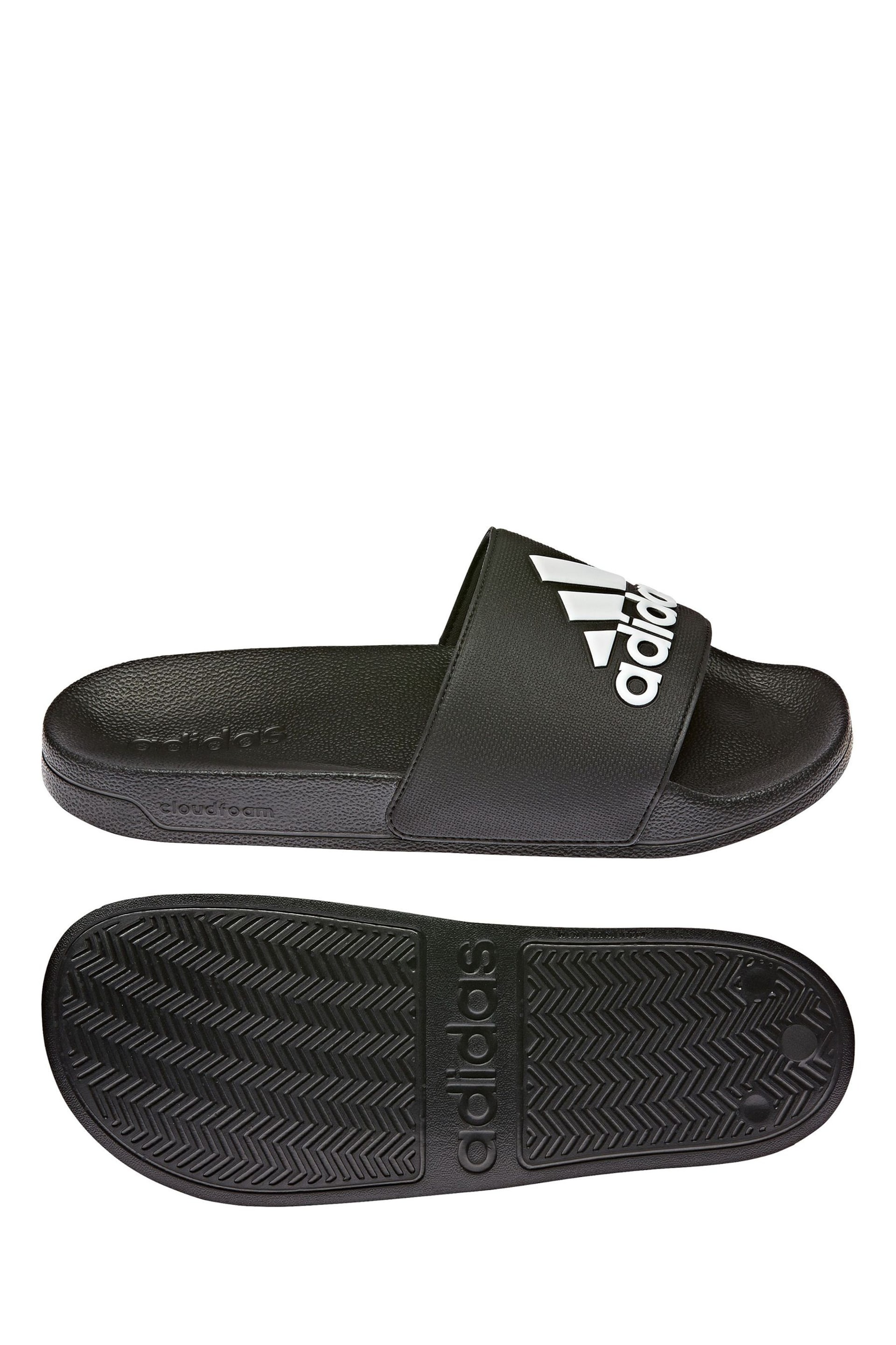 adidas Black Sportswear Adilette Shower Slides - Image 2 of 10