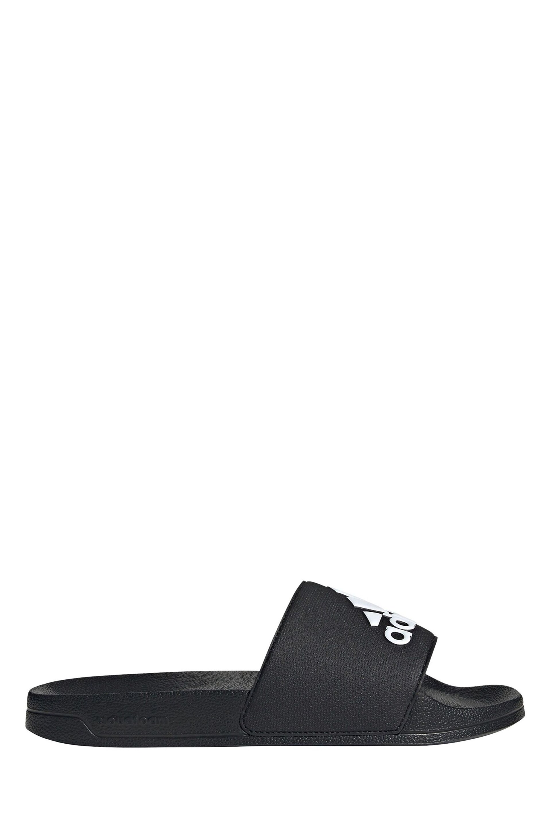 adidas Black Sportswear Adilette Shower Slides - Image 3 of 10