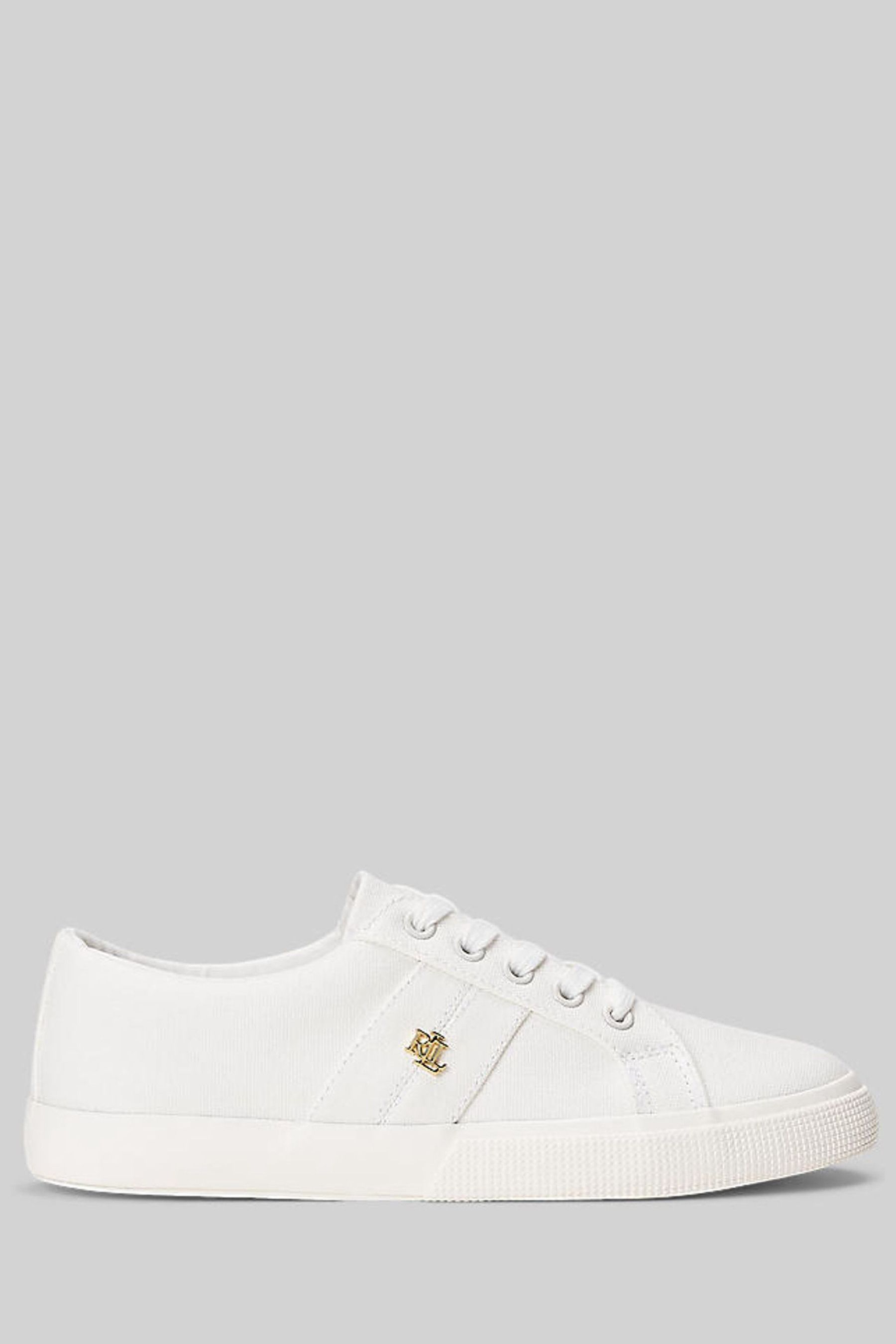 Lauren Ralph Lauren Optic White Janson Canvas Logo Trainers