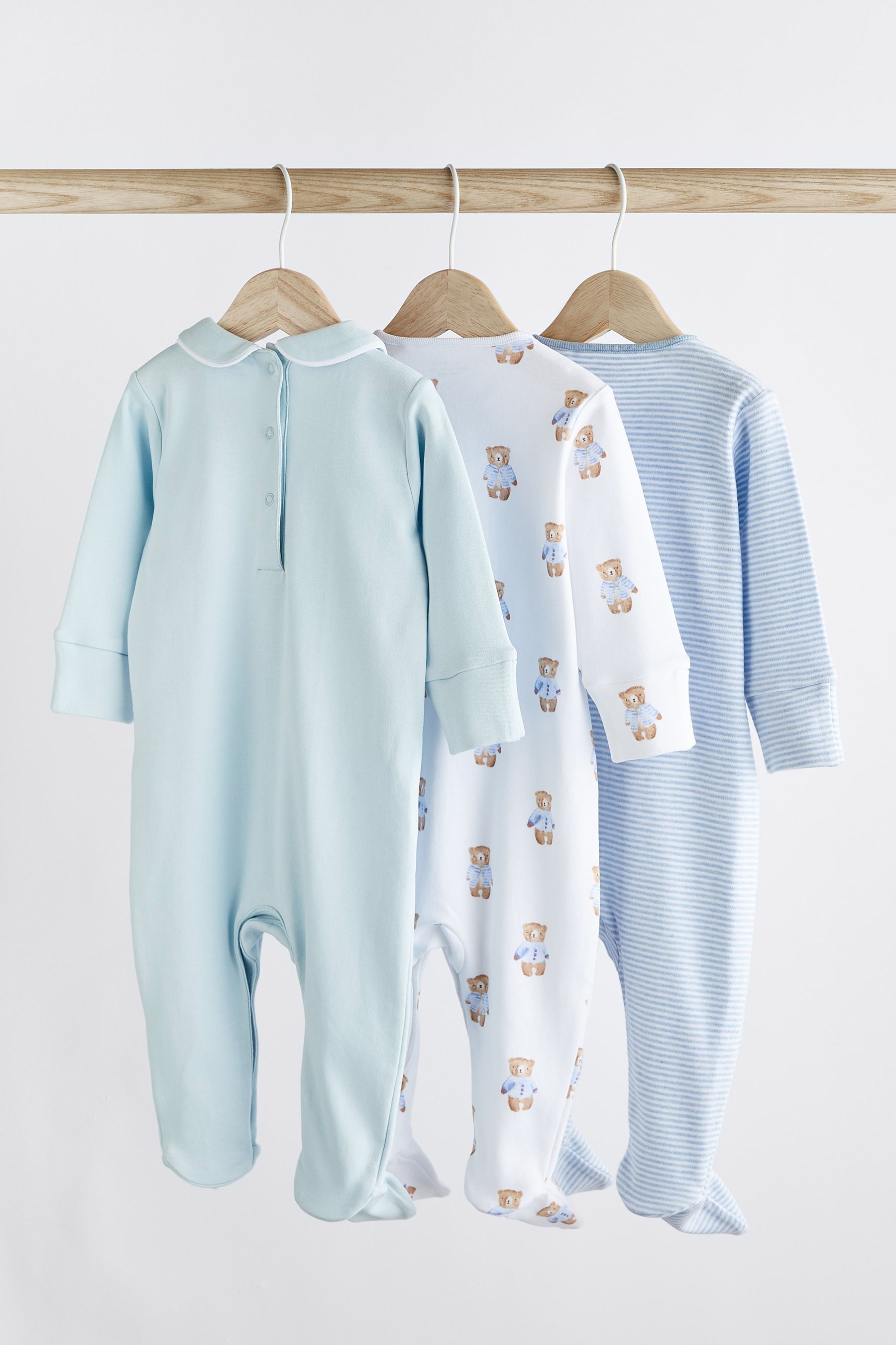 Buy Blue Bear Baby Sleepsuits 3 Pack 0 2yrs from Next Netherlands
