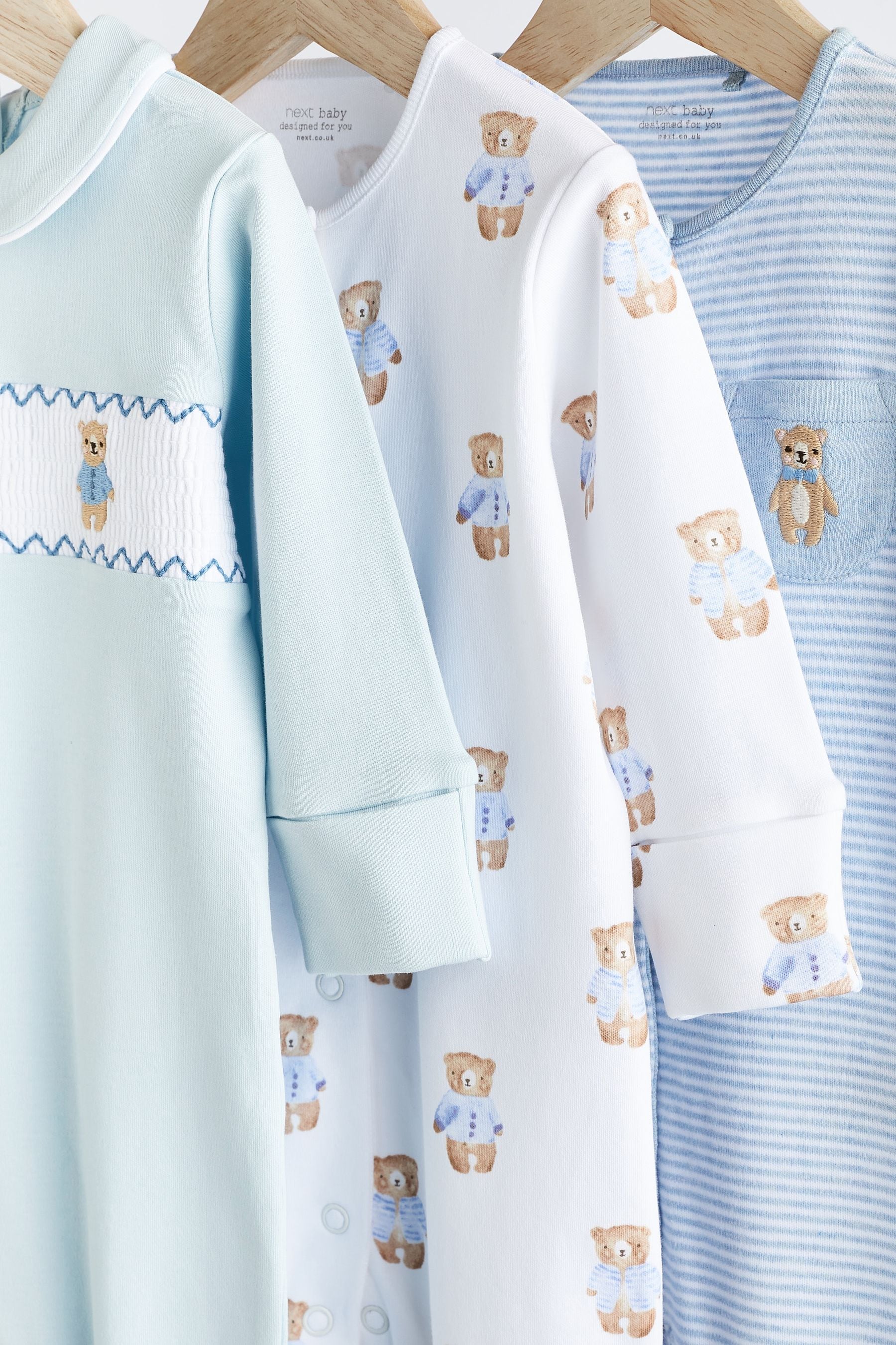 Buy Blue Bear Baby Sleepsuits 3 Pack 0 2yrs from Next Luxembourg