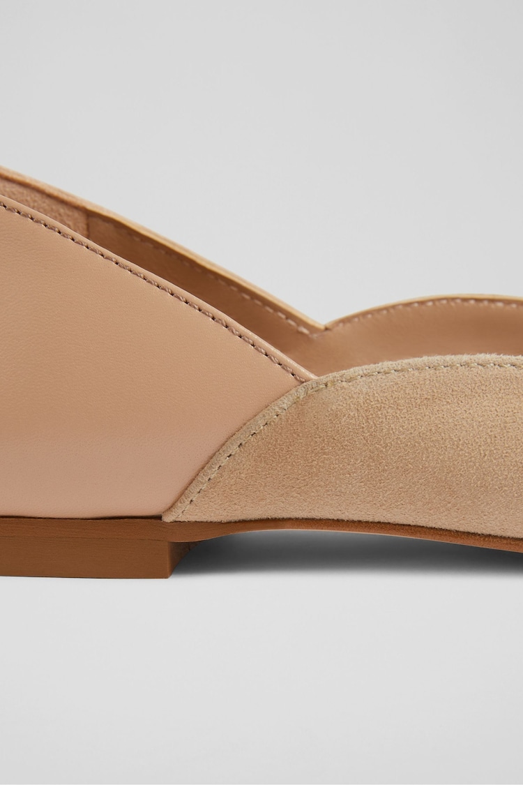 LK Bennett Natural Iris Suede And Leather Sweetheart Flats - Image 4 of 4