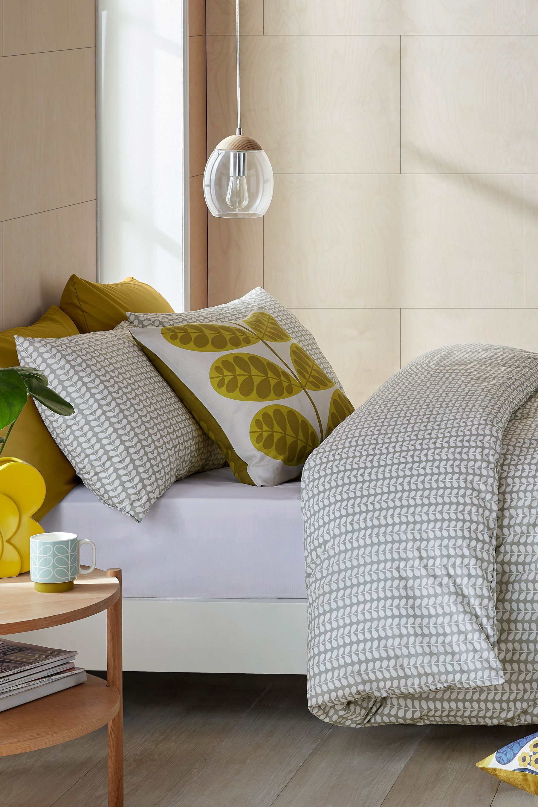 Orla Kiely Light Cool Grey Tiny Stem 100 Cotton Duvet Cover