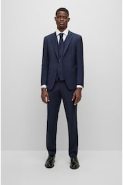 BOSS Blue Slim Fit Suit: Jacket - Image 1 of 7