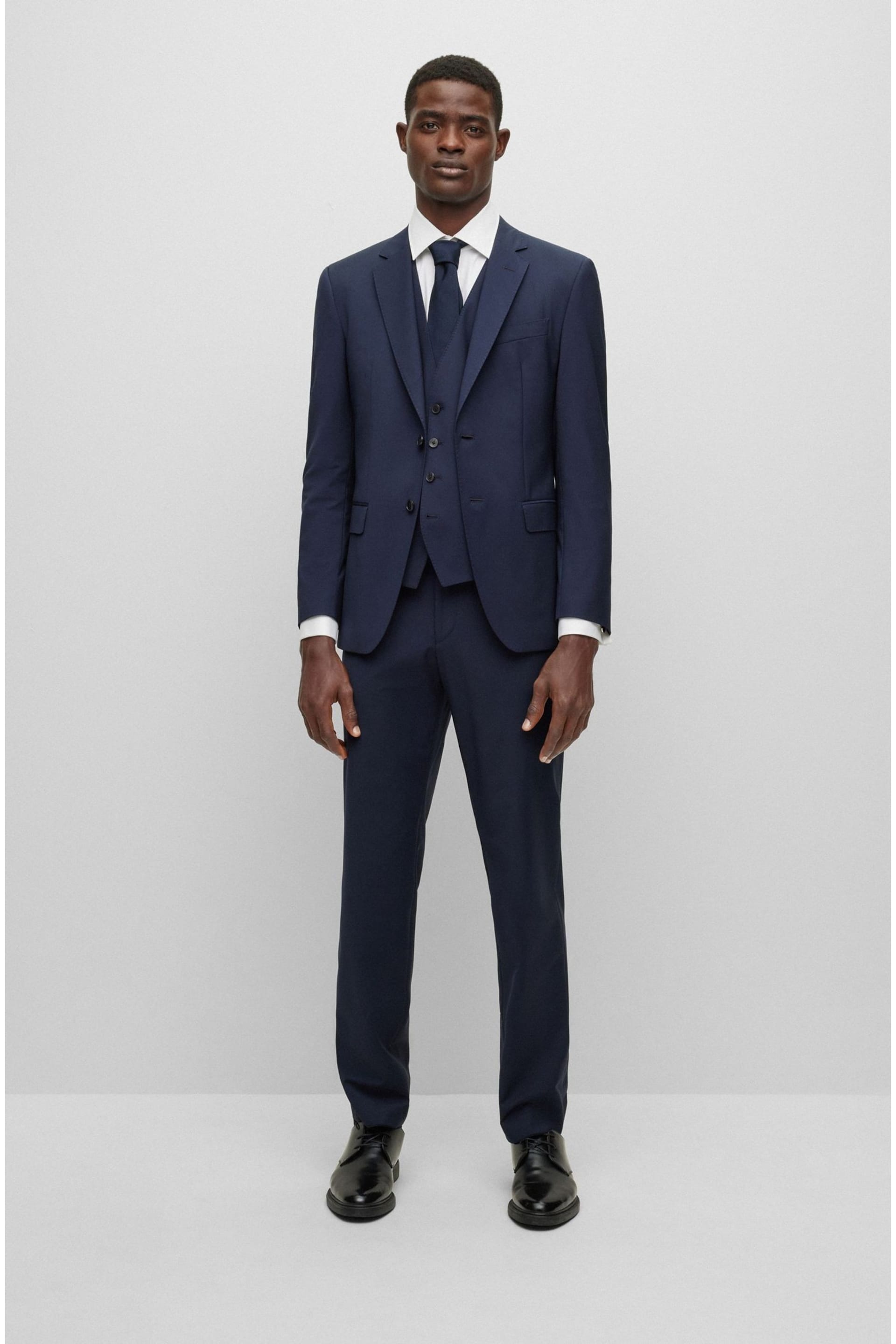 BOSS Blue Slim Fit Suit: Jacket - Image 1 of 7