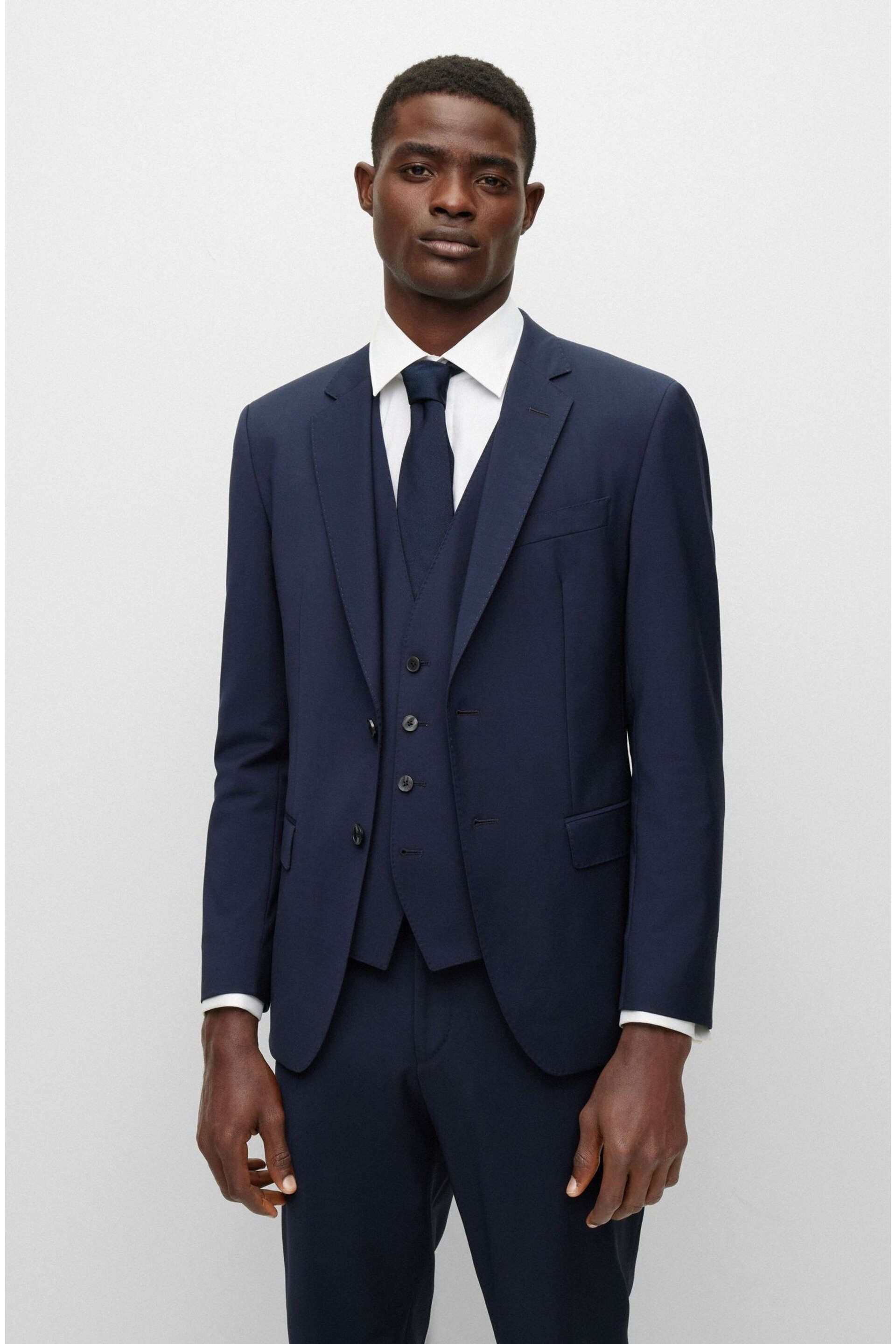 BOSS Blue Slim Fit Suit: Jacket - Image 2 of 7