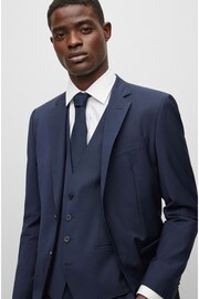 BOSS Blue Slim Fit Suit: Jacket - Image 4 of 7