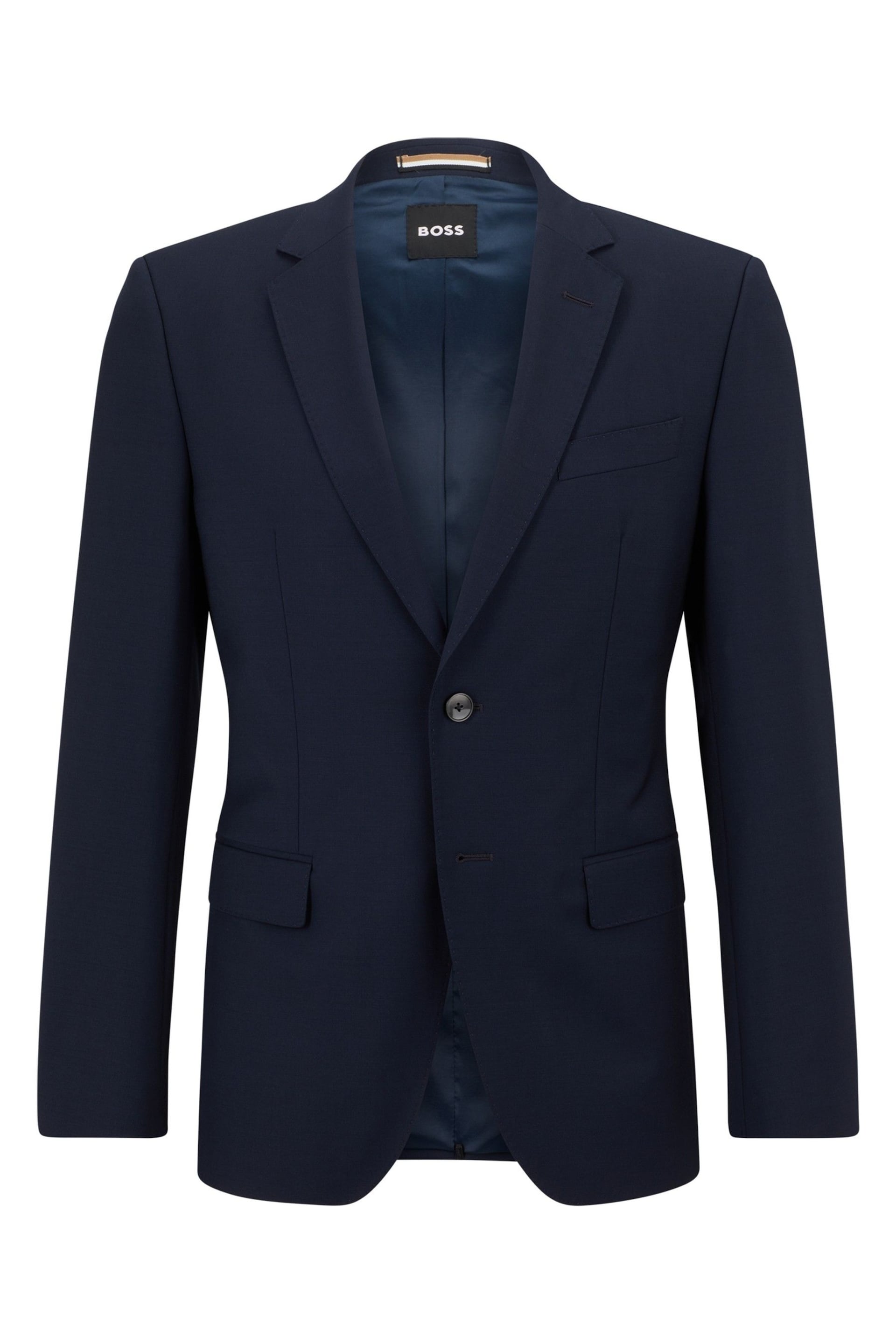 BOSS Blue Slim Fit Suit: Jacket - Image 7 of 7