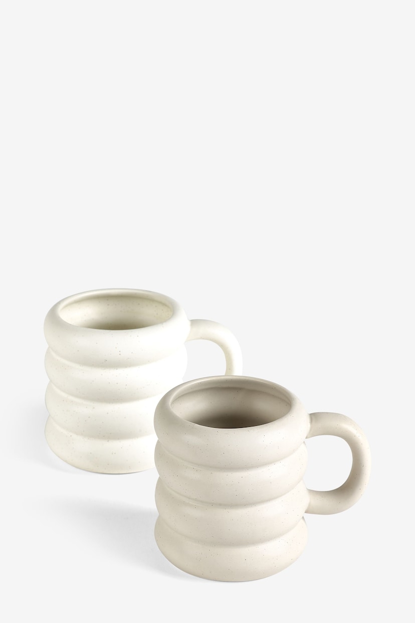 Set of 2 Natural Speckle Mugs - Image 4 of 4