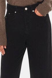 Whistles Black High Waist Cord Barrel Straight Jeans - Image 3 of 5