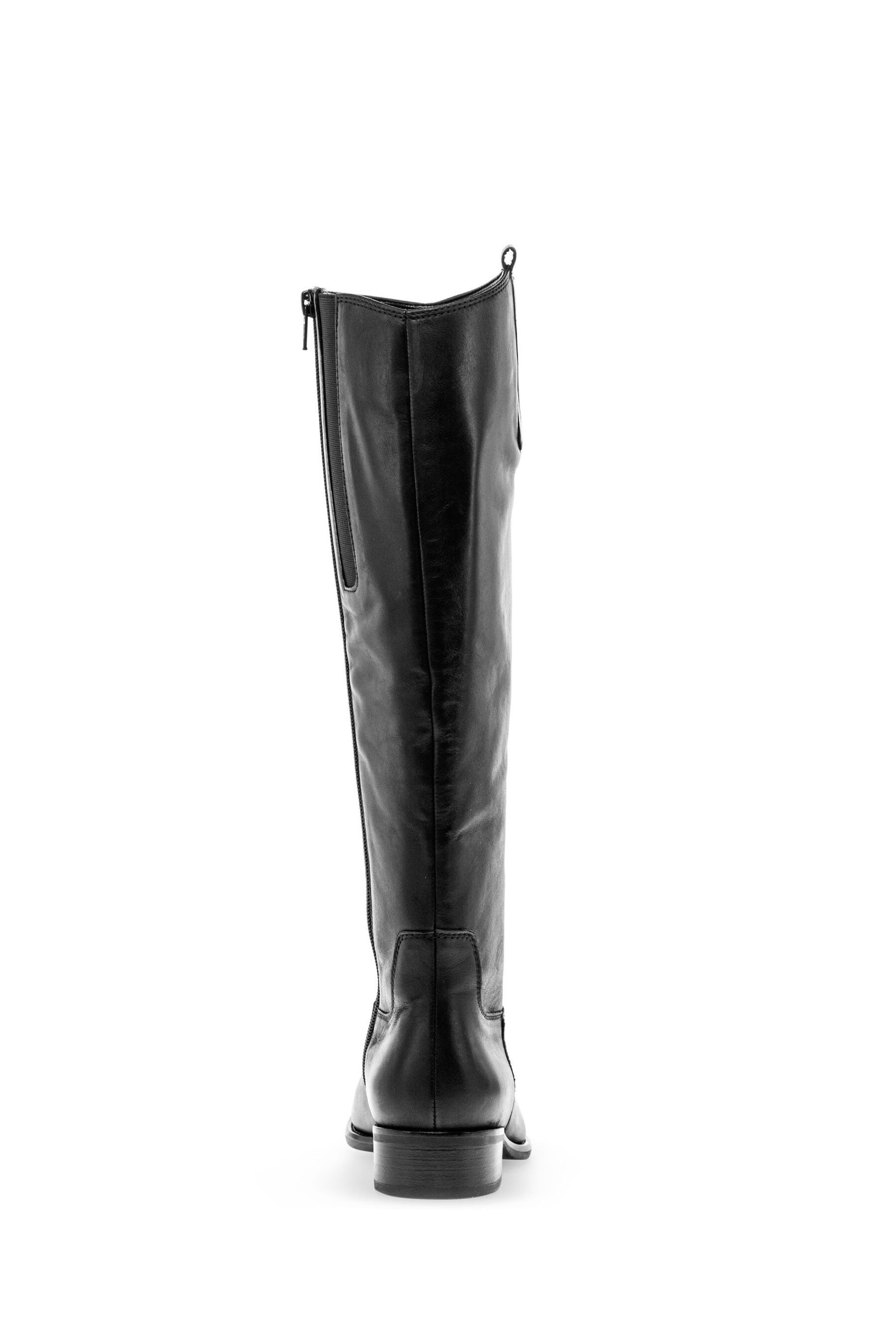 Gabor Black Brook Medium Calf Fit Leather Long Boots