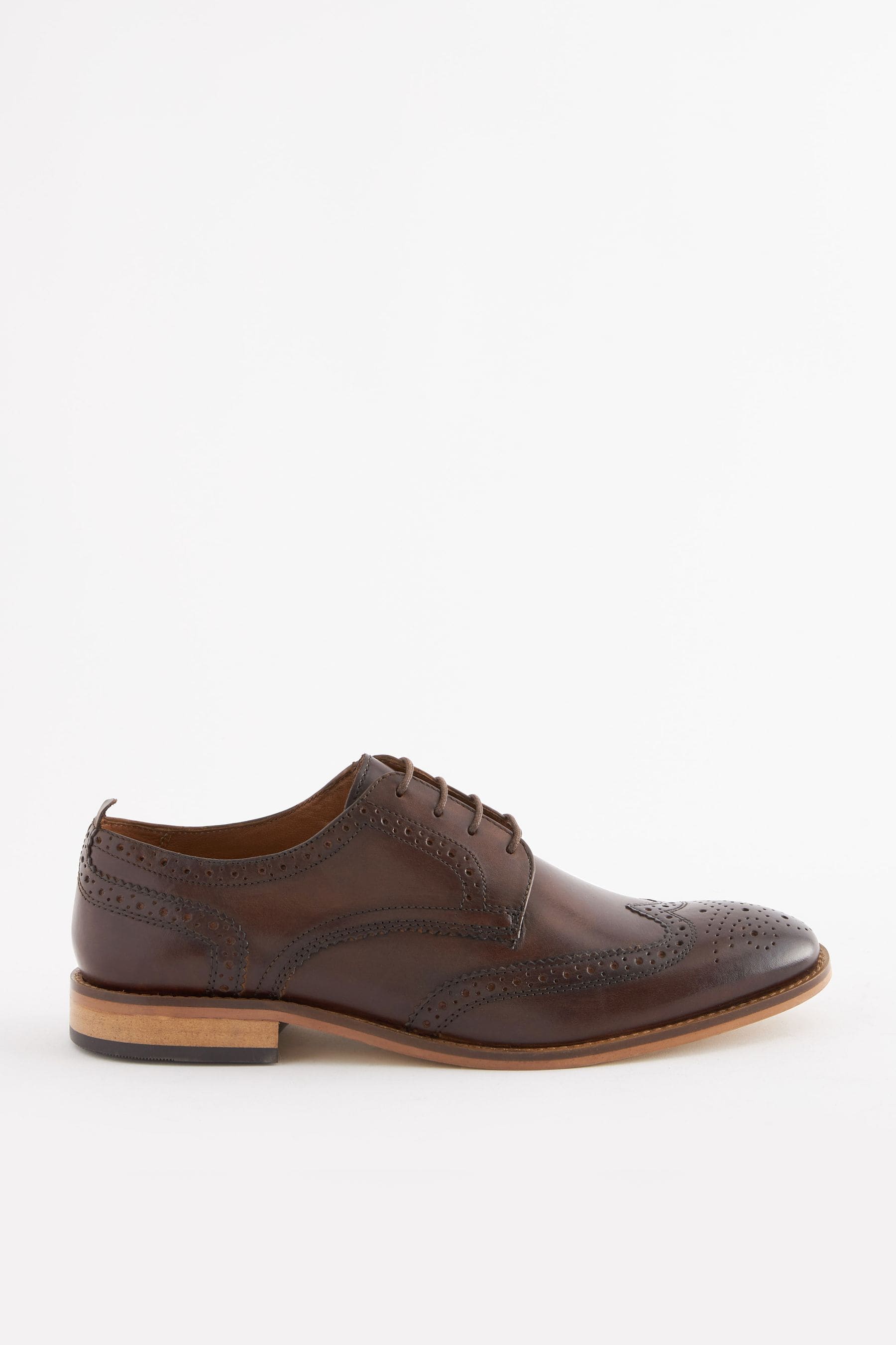 Buy Brown Wide Fit Contrast Sole Leather Brogues from Next Belgium