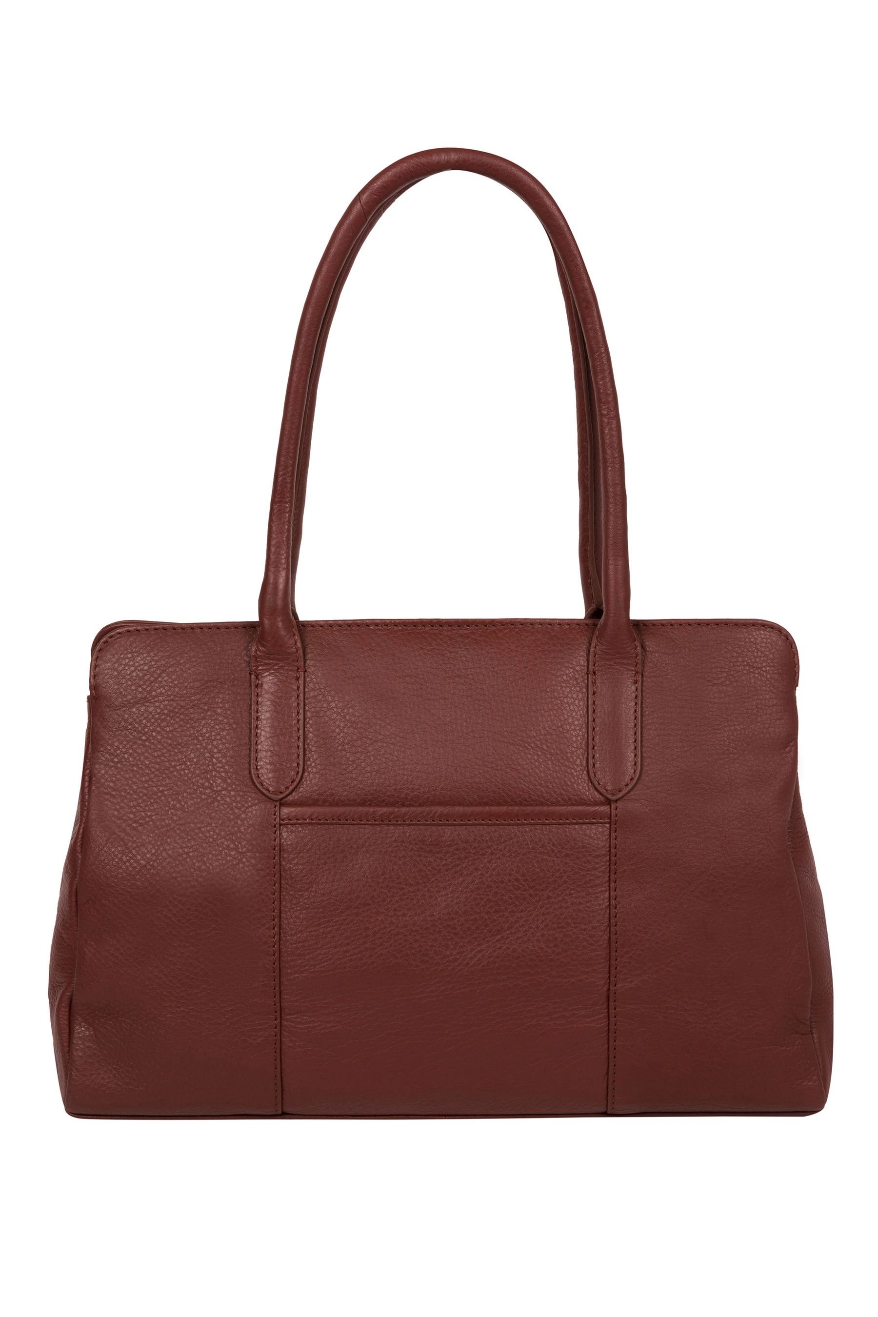 Pure Luxuries London Darby Leather Handbag ONE CHESTNUT Womens
