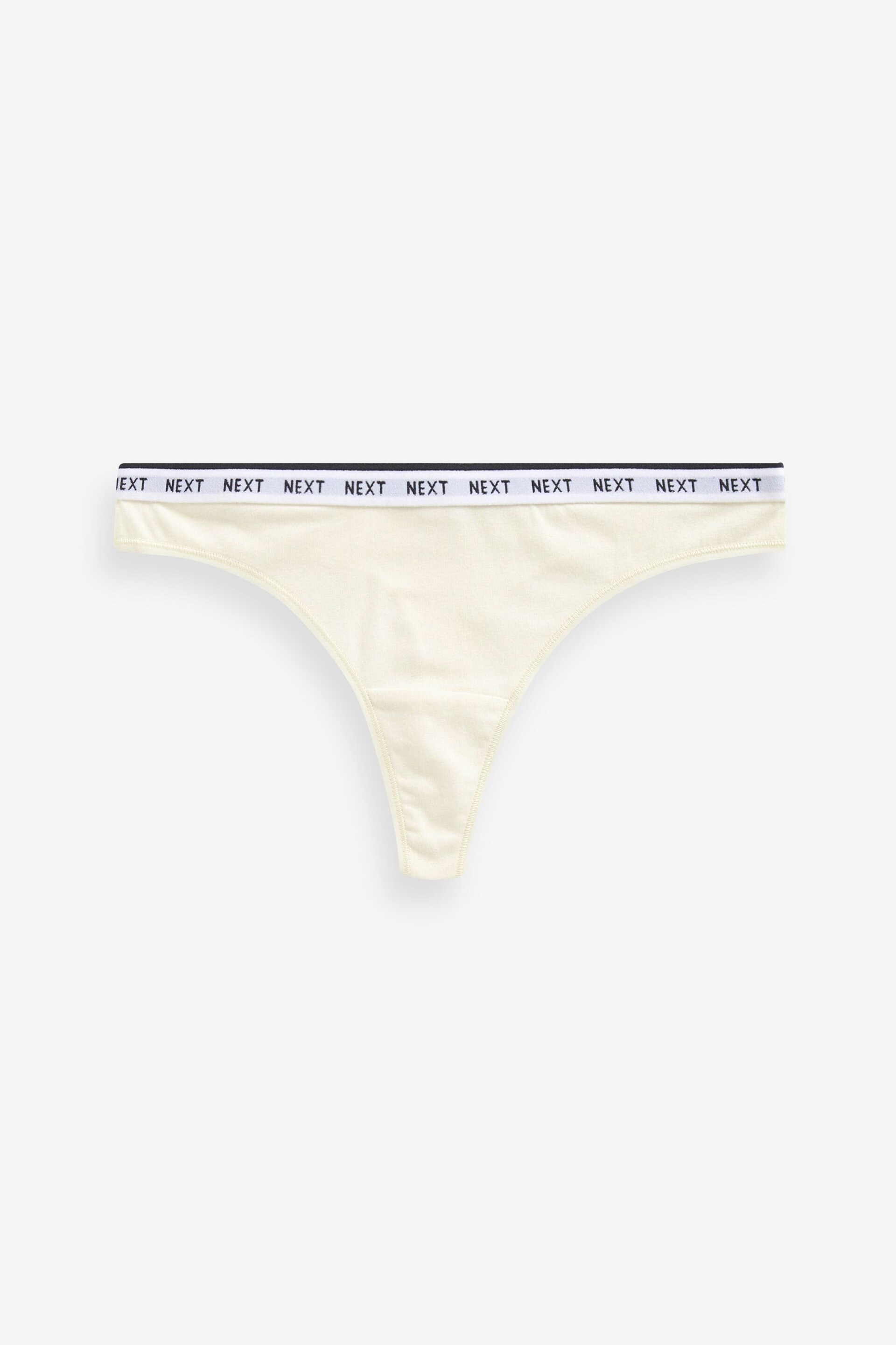 Navy/ Pink Spot Thong Cotton Rich Logo Knickers 4 Pack - Image 8 of 8