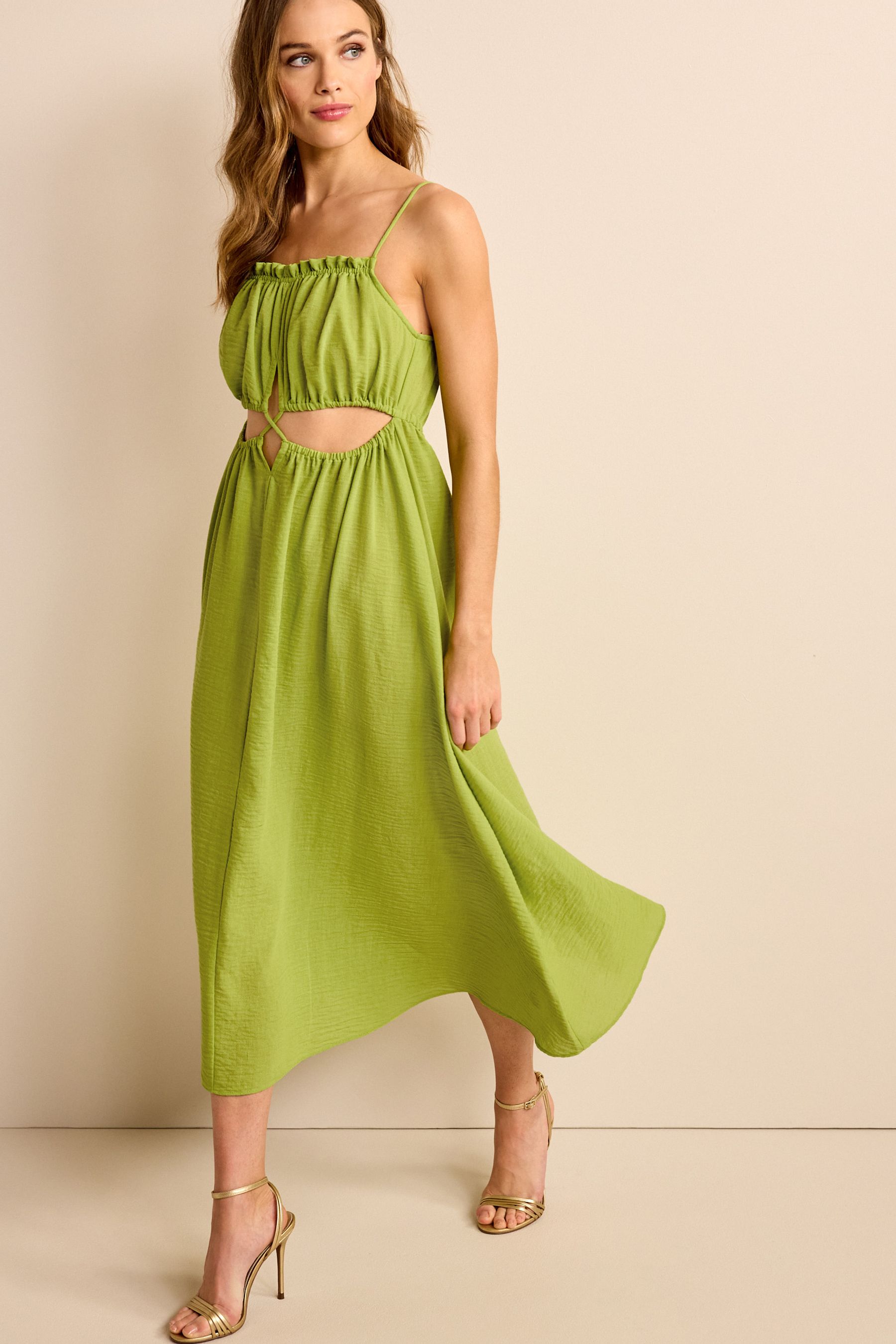 Lime green cut out dress hot sale