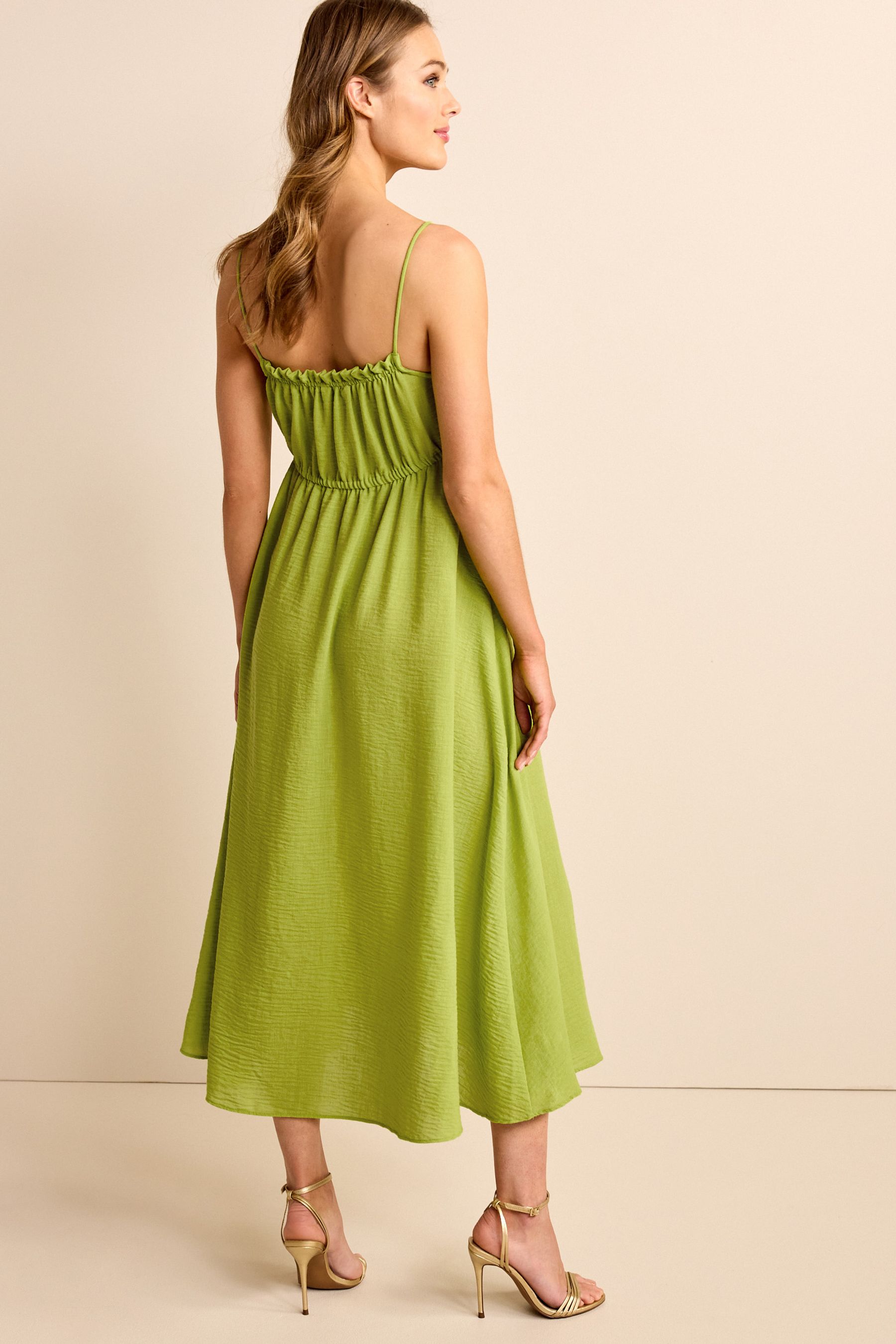 Buy Lime Green Cut Out Detail Strappy Dress from Next Luxembourg
