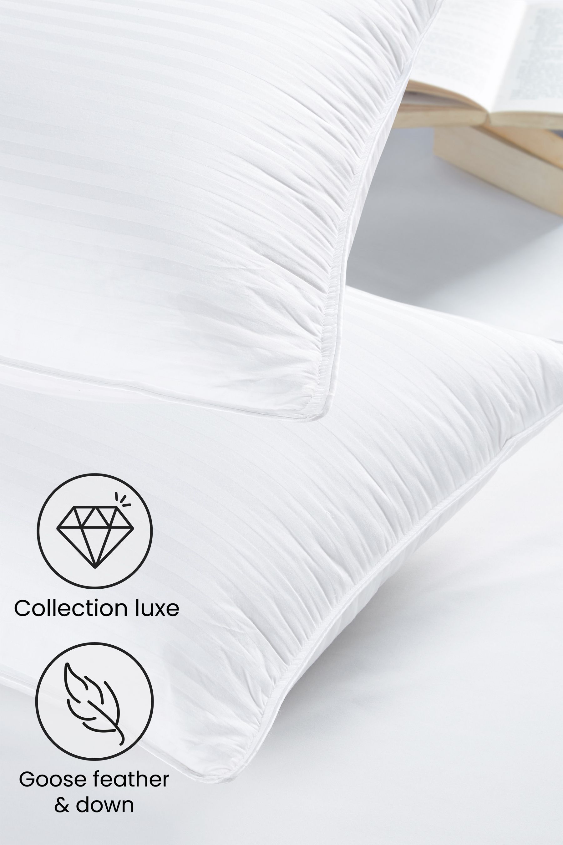 Buy Collection Luxe Goose Down Feather 100 Cotton Support Pillow from the Next UK online shop