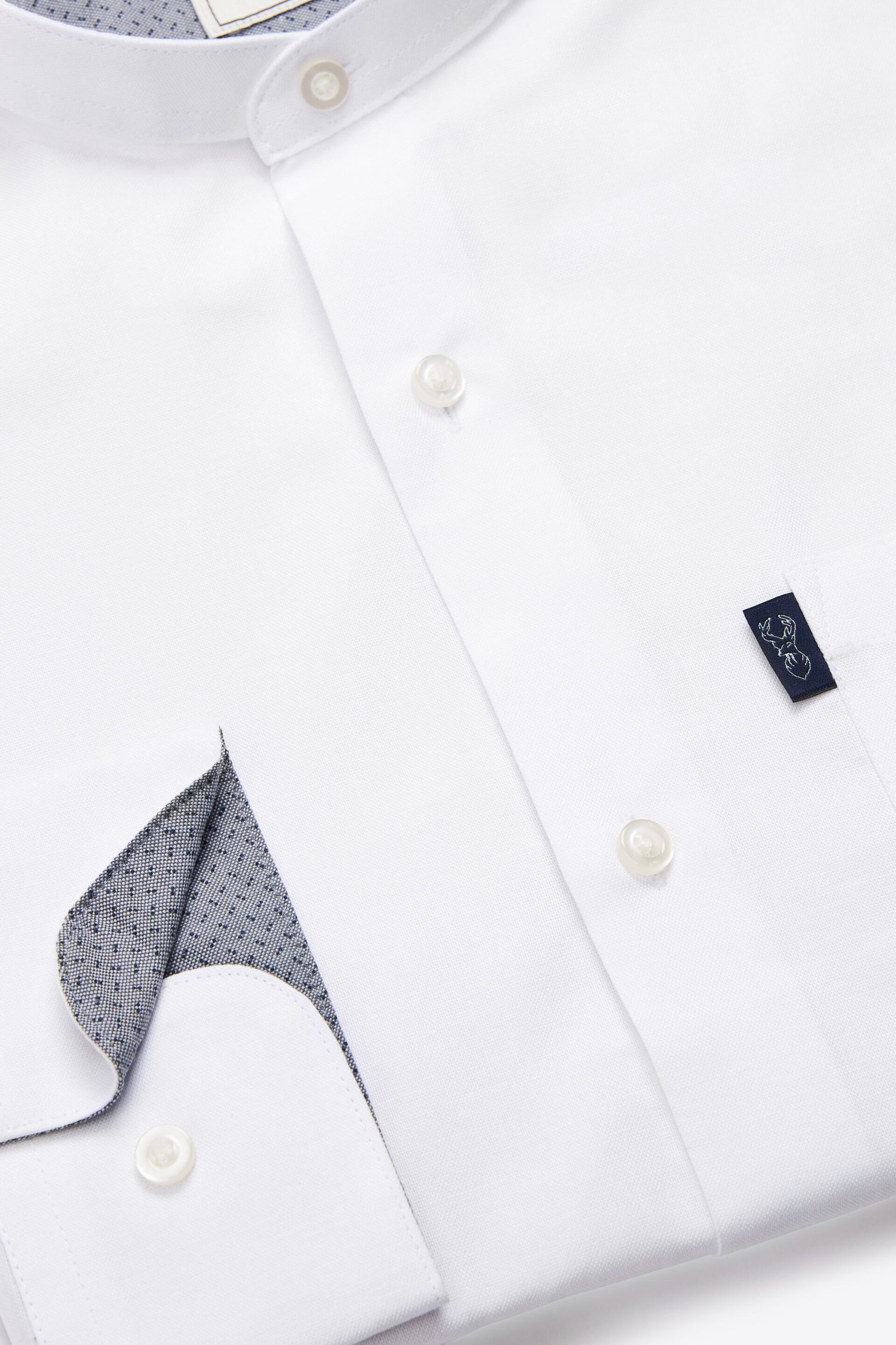 White Grandad Collar Shirt - Image 8 of 10