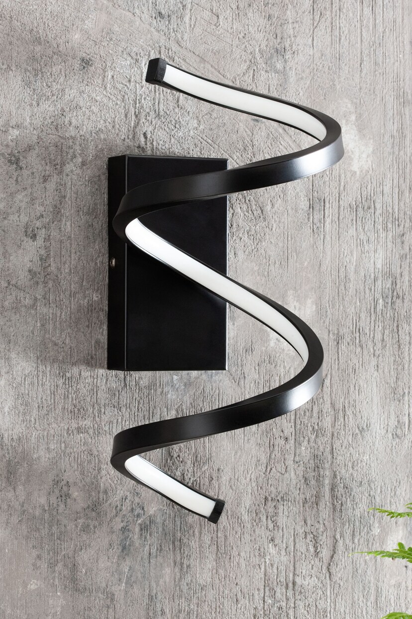 Black Spiral Outdoor And Indoor (Including Bathroom) Wall Light - Image 1 of 5
