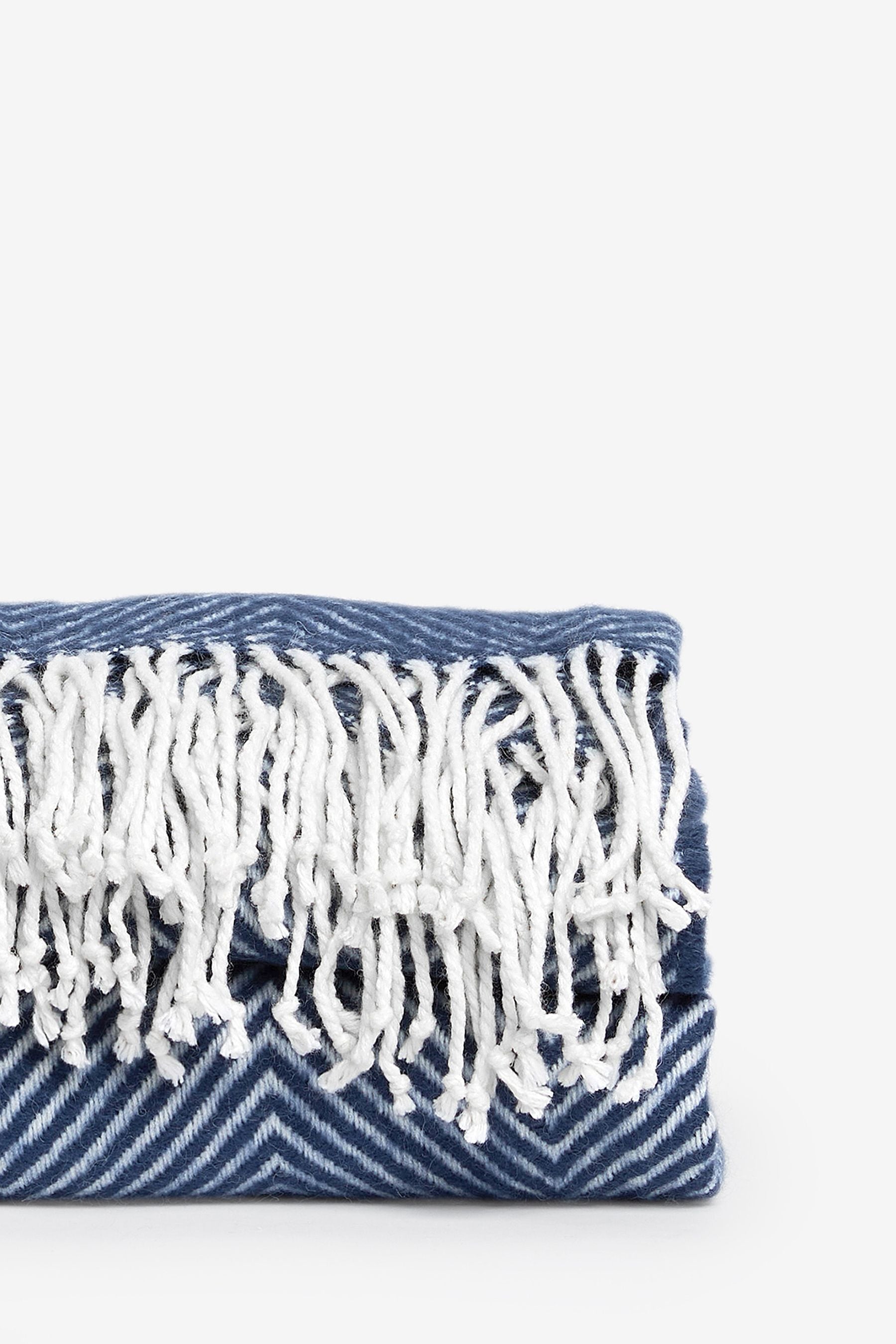 Blue herringbone throw blanket on sale